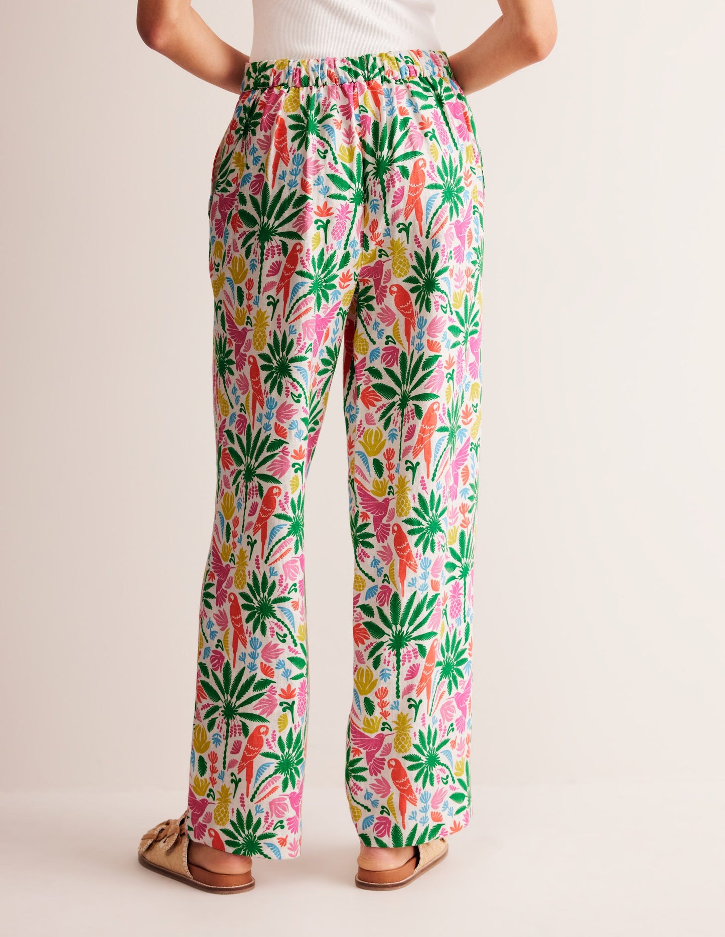 Hampstead Linen Pants-Multi, Tropical Paradise