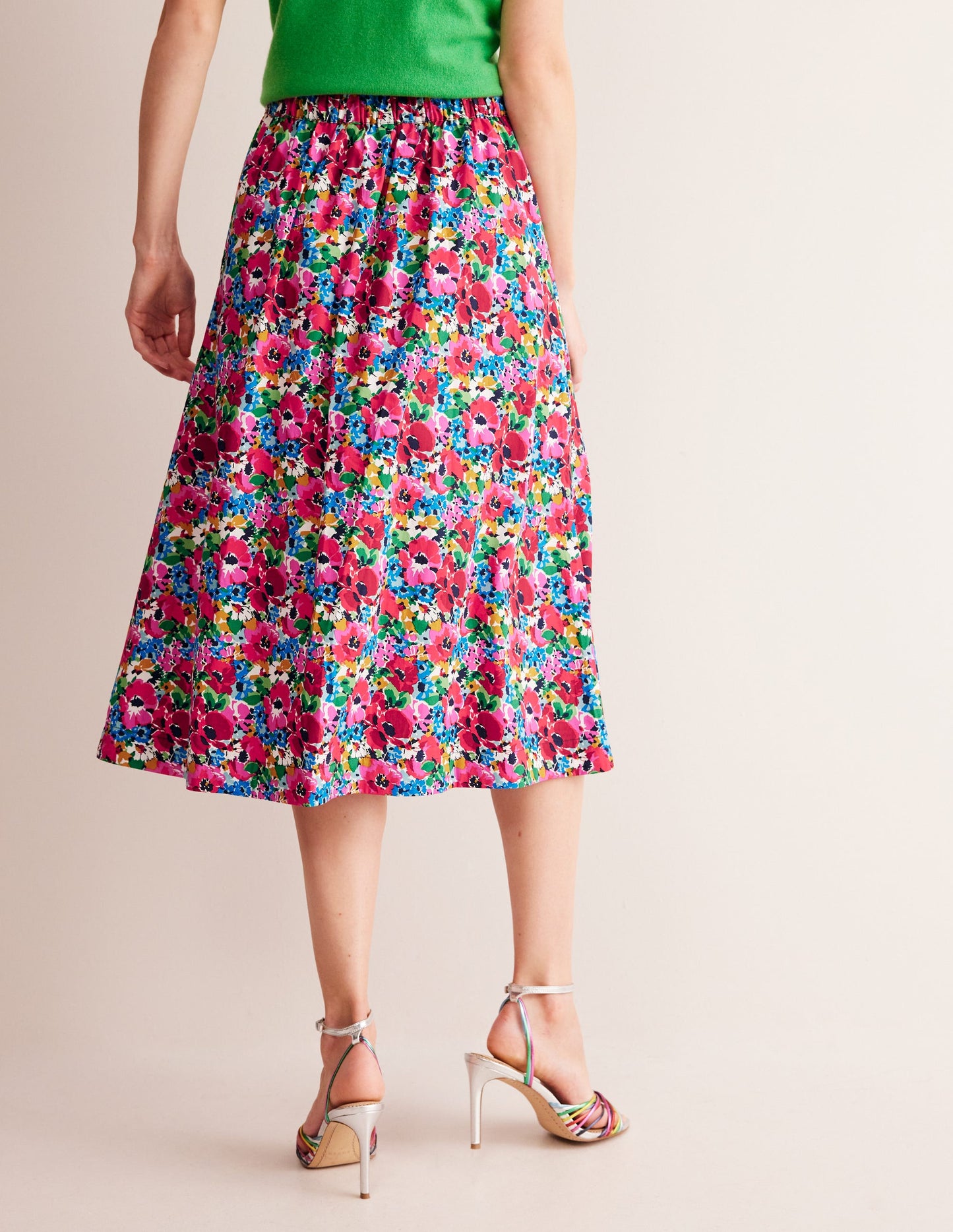 Hattie Poplin Midi Skirt-Multi, Wild Poppy