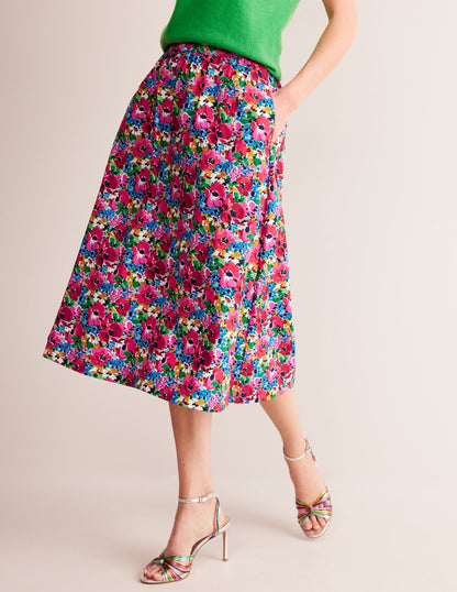 Hattie Poplin Midi Skirt-Multi, Wild Poppy