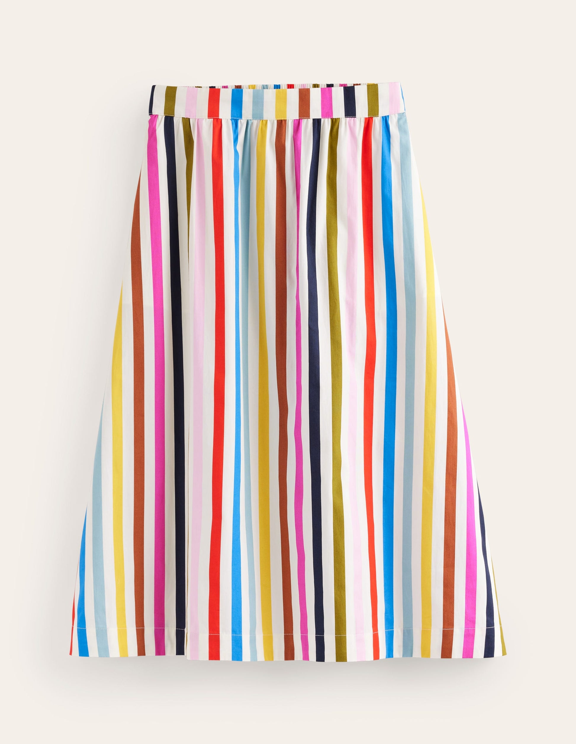 Hattie Poplin Midi Skirt-Multistripe-6