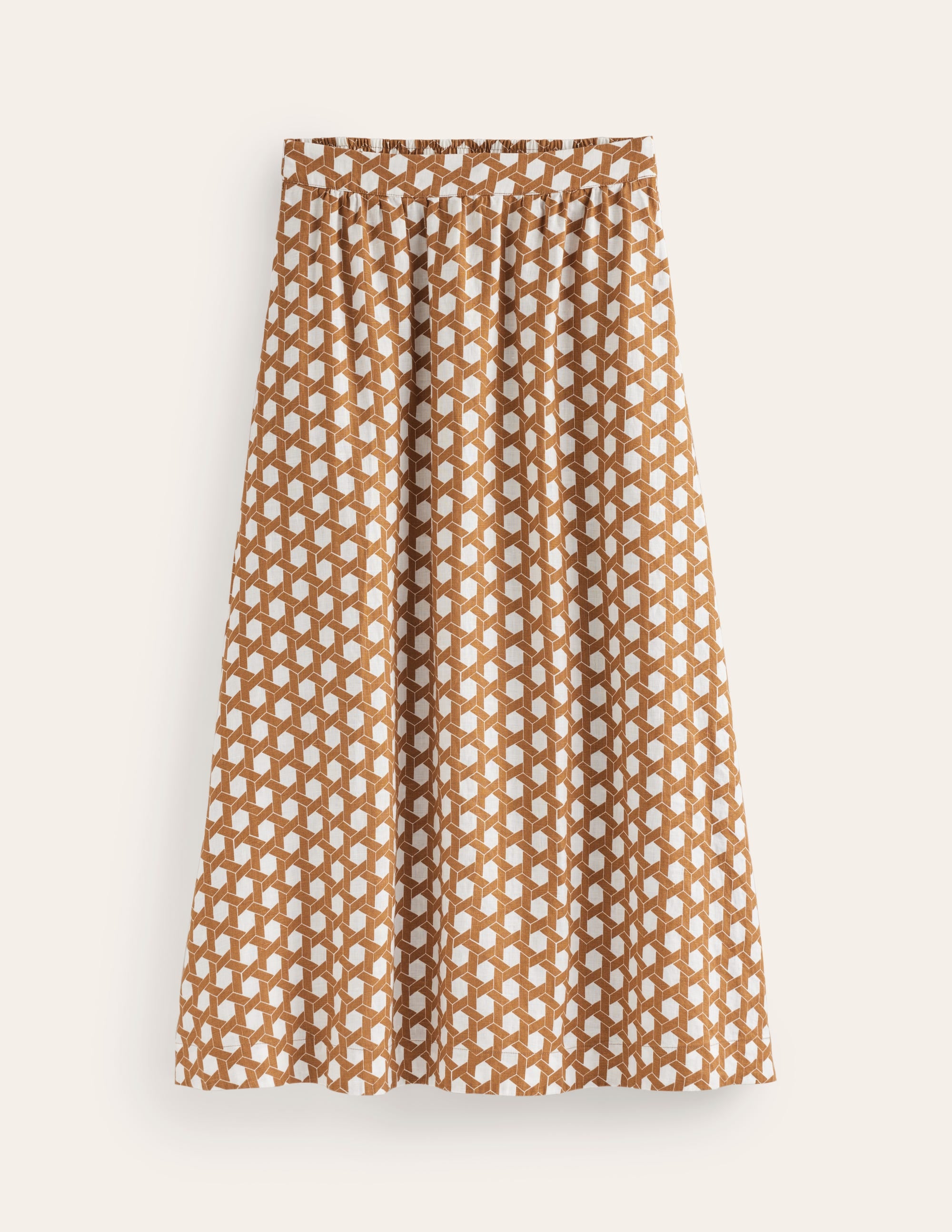Florence Linen Midi Skirt-Rubber, Honeycomb Geo - Image 5
