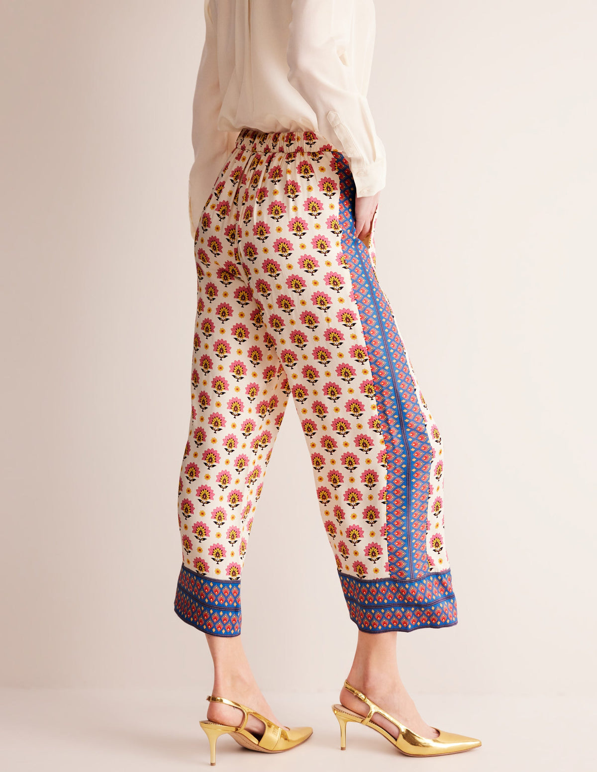 Straight Cropped Satin Pants-Passion Geo - Image 3