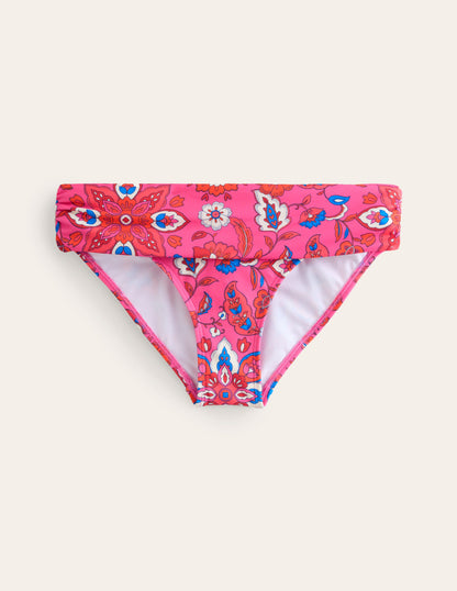 Levanzo Fold Bikini Bottoms-Pink, Botanical Wave