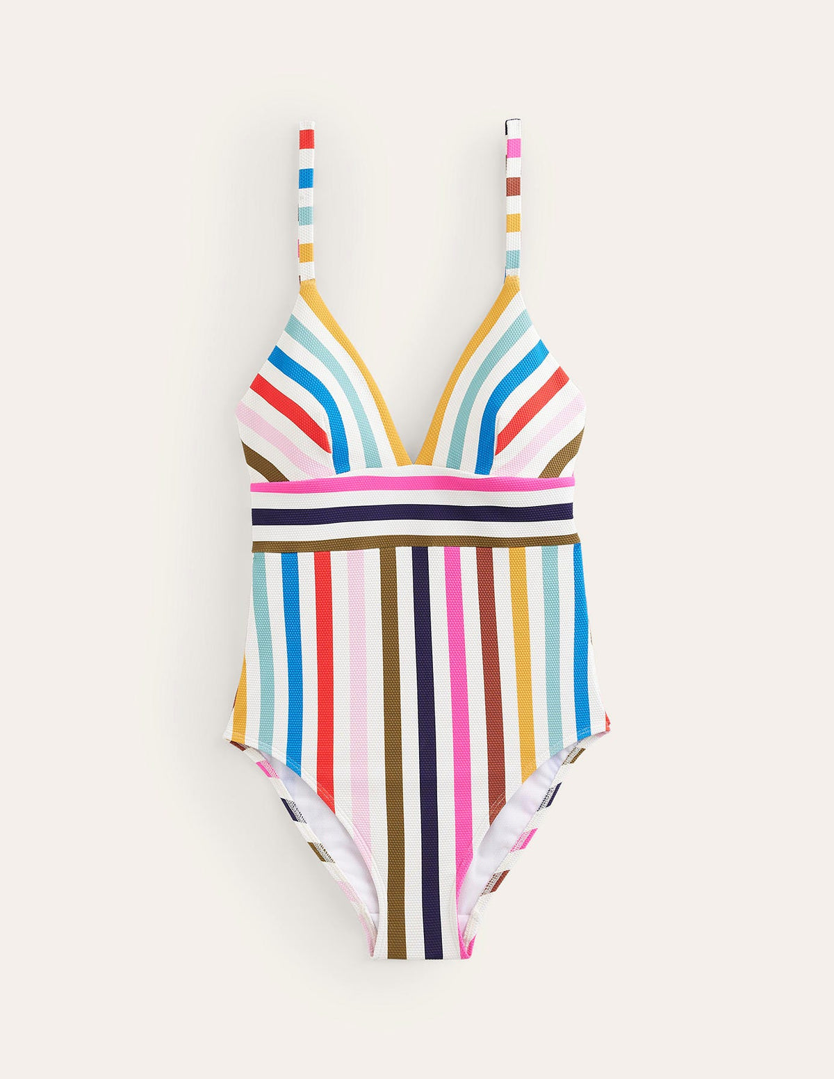 Arezzo V-neck Panel Swimsuit-Multi Stripe - Image 5