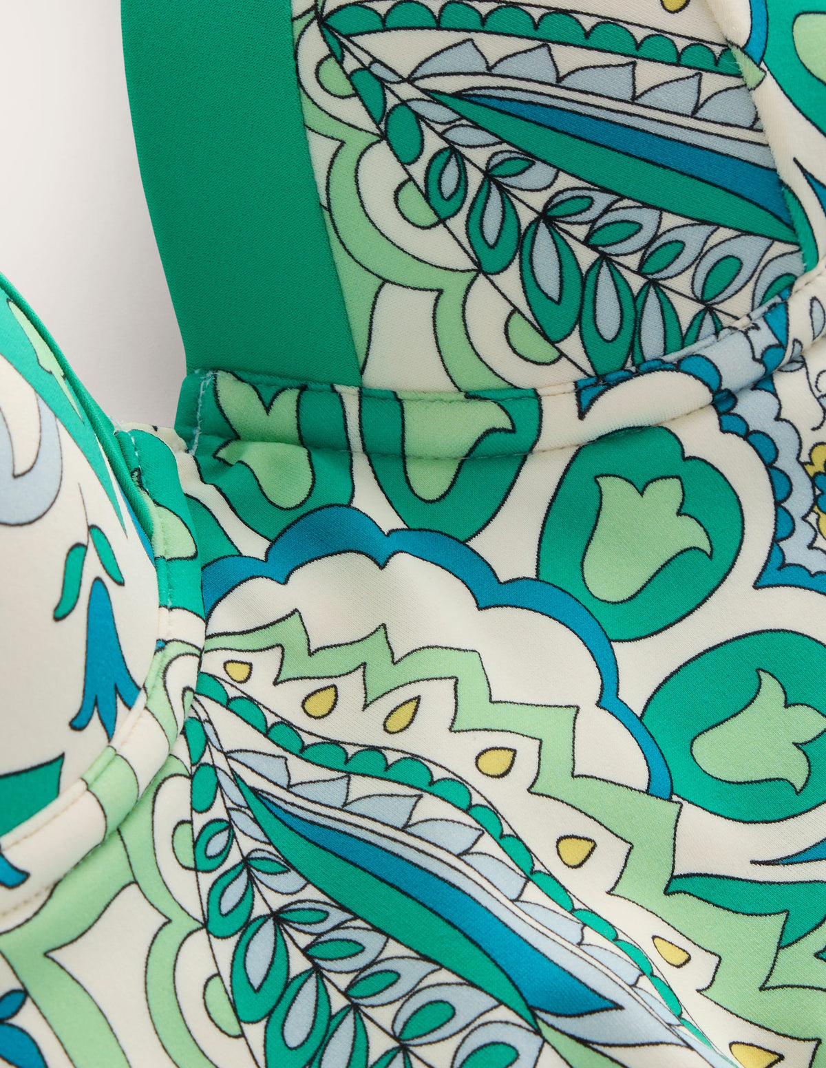 Colour Pop Cup Size Swimsuit-Emerald, Foliage Paisley - Image 7