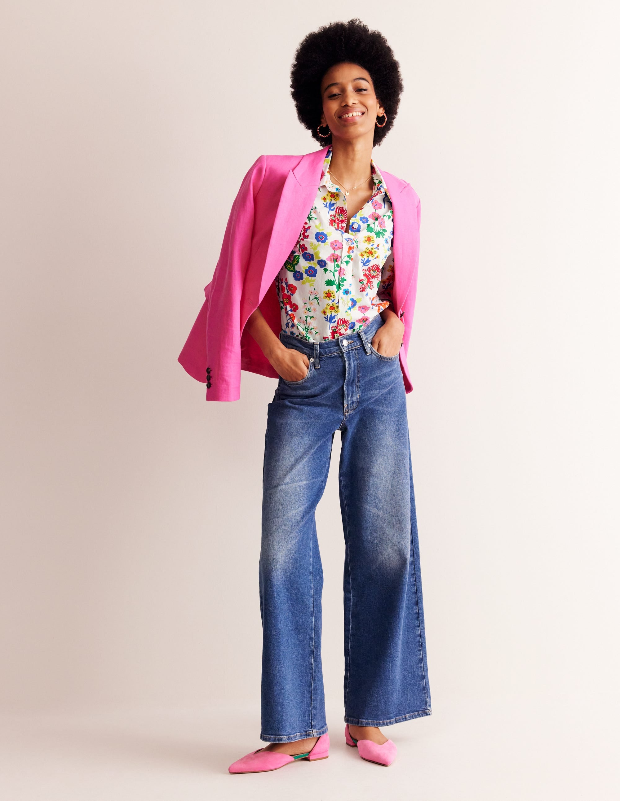 Sienna Cotton Shirt-Multi, Wildflower Cluster - Image 4