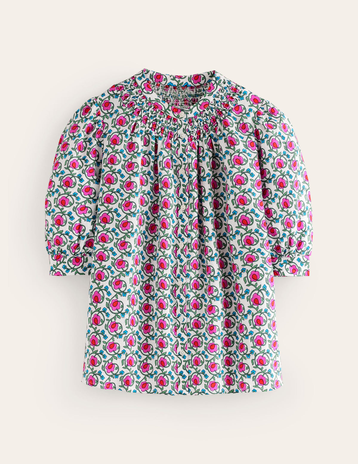 Ada Linen Top-Pop Pansy, Foliage Terrace - Image 5
