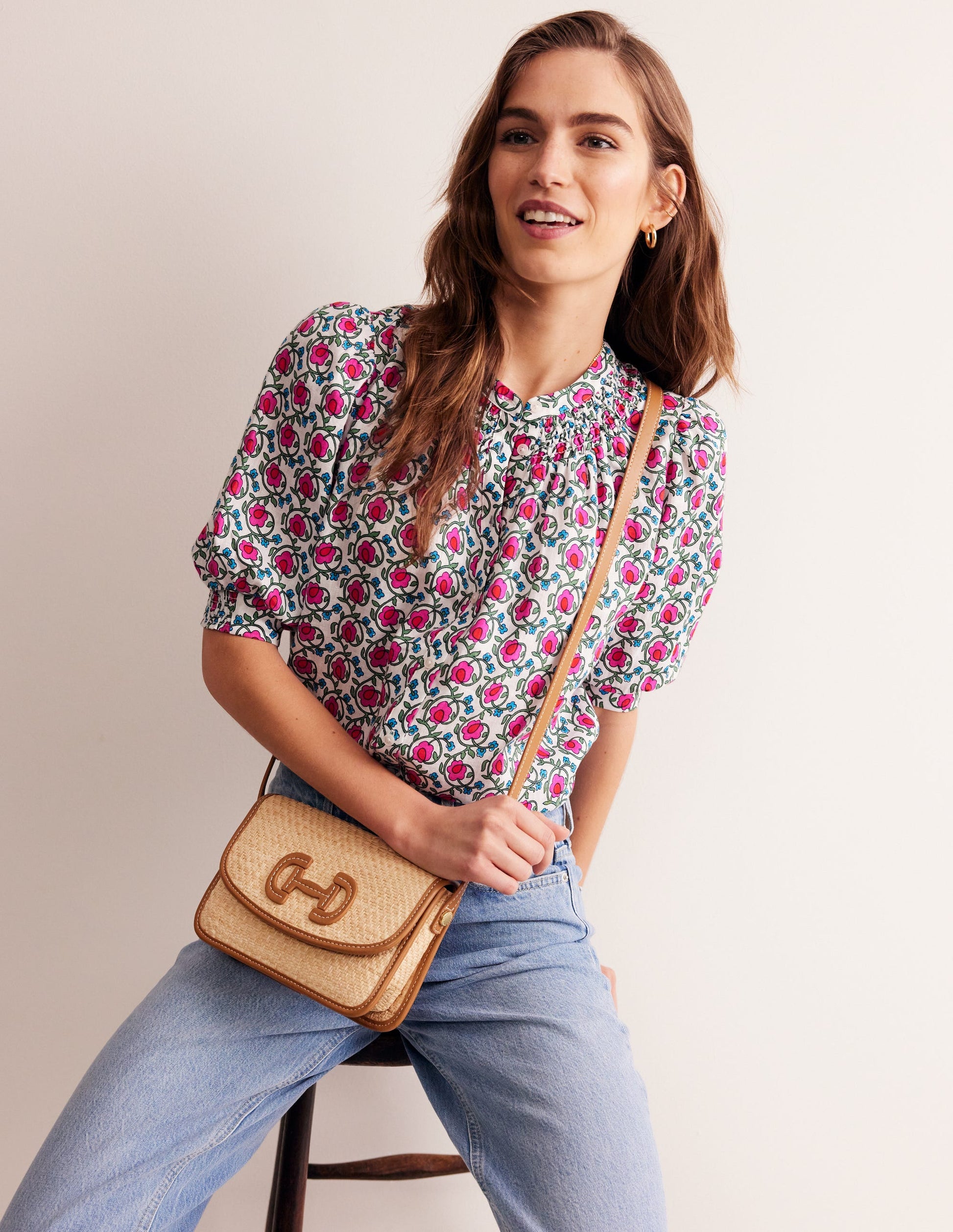 Ada Linen Top-Pop Pansy, Foliage Terrace-1