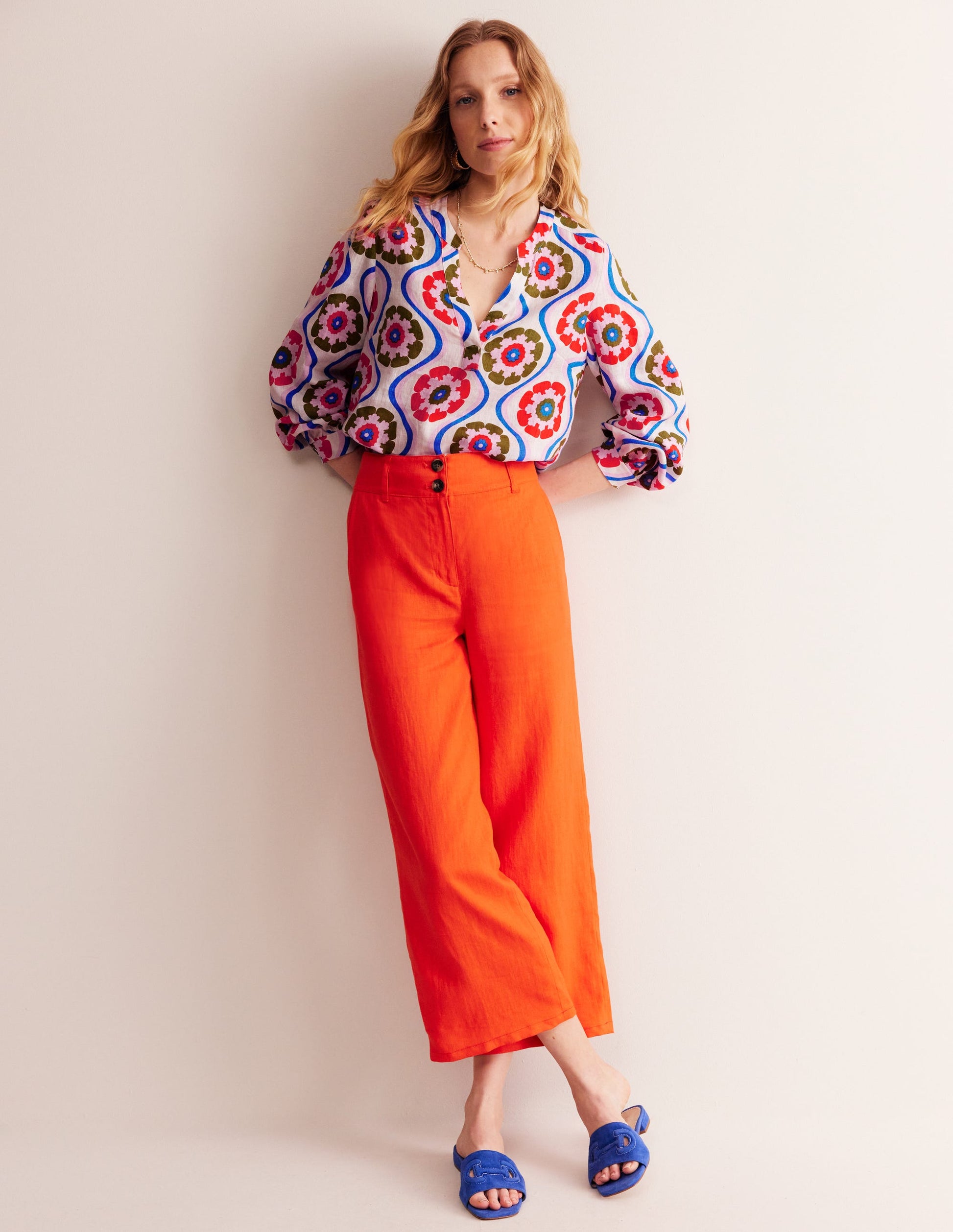 Alice Linen Top-Multi, Geo Floret-4
