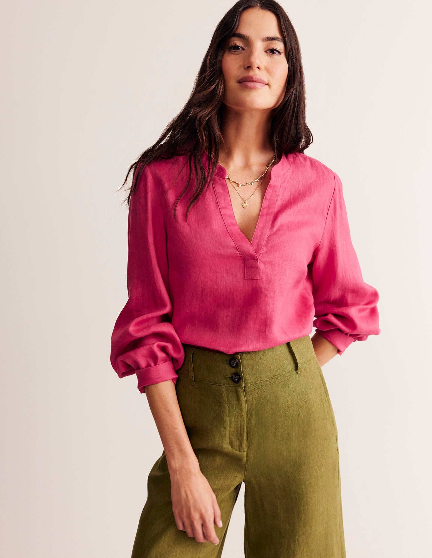 Alice Linen Top-Rethink Pink-1