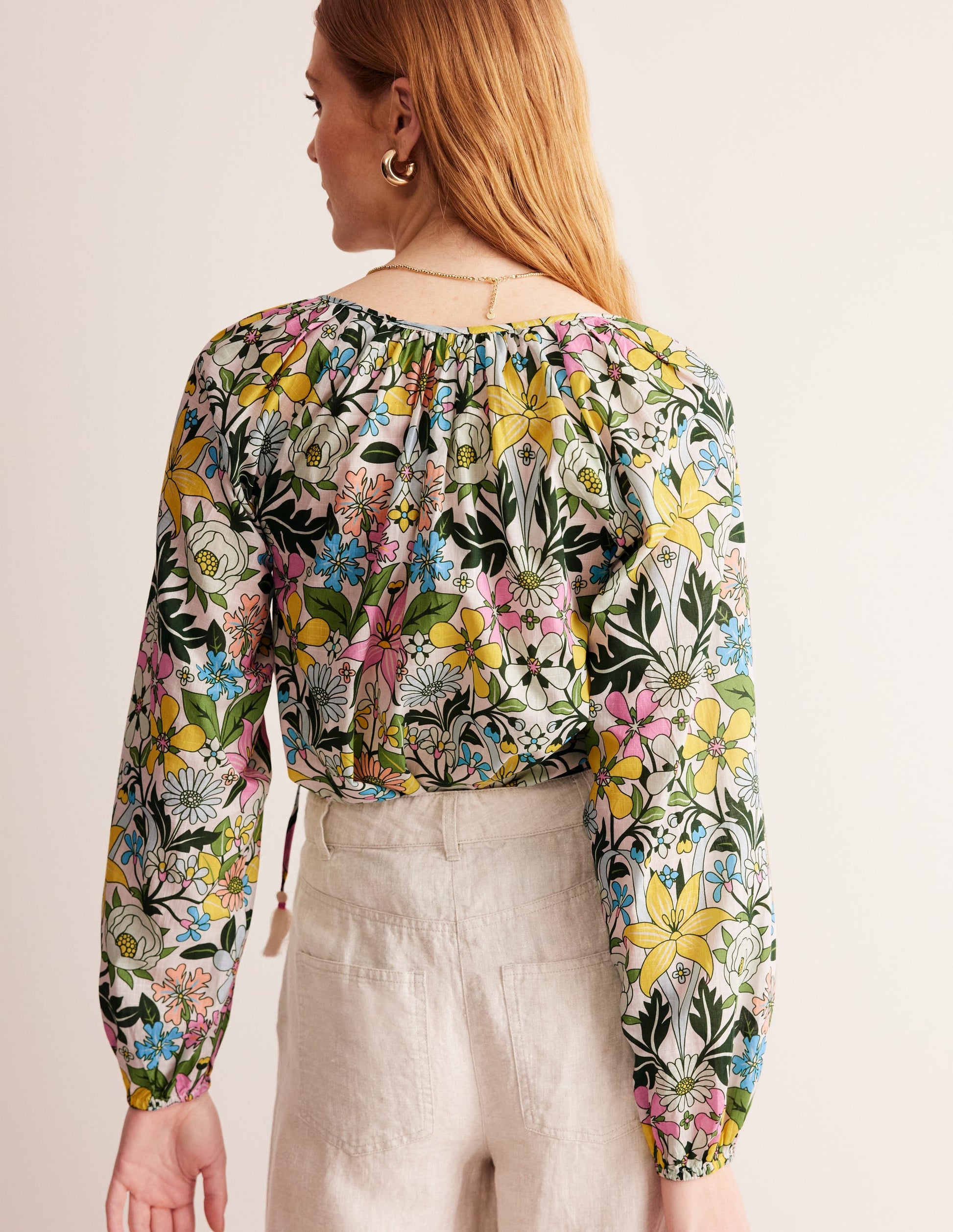 Serena Cotton Blouse-Multi, Wildflower Daisy-3