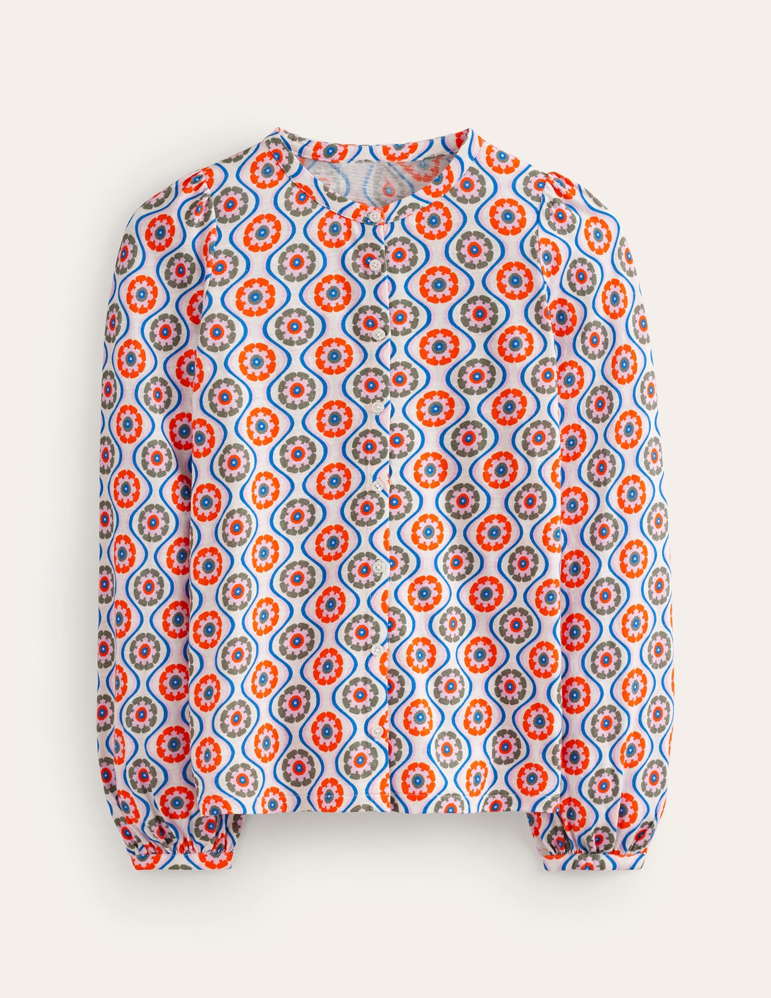 Marina Jersey Shirt-Multi, Geo Floral-5