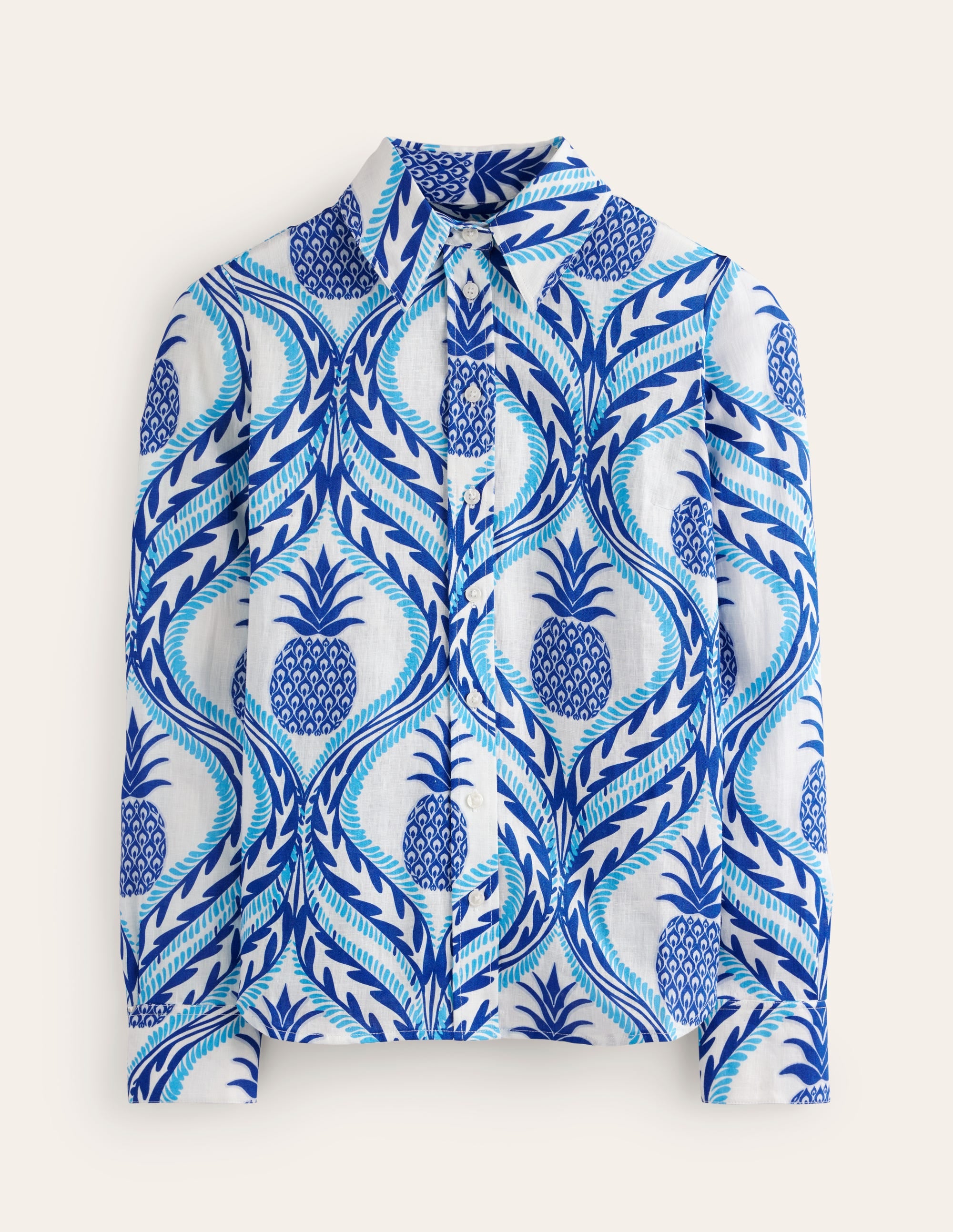 Sienna Linen Shirt-Surf The Web, Pineapple Wave - Image 6