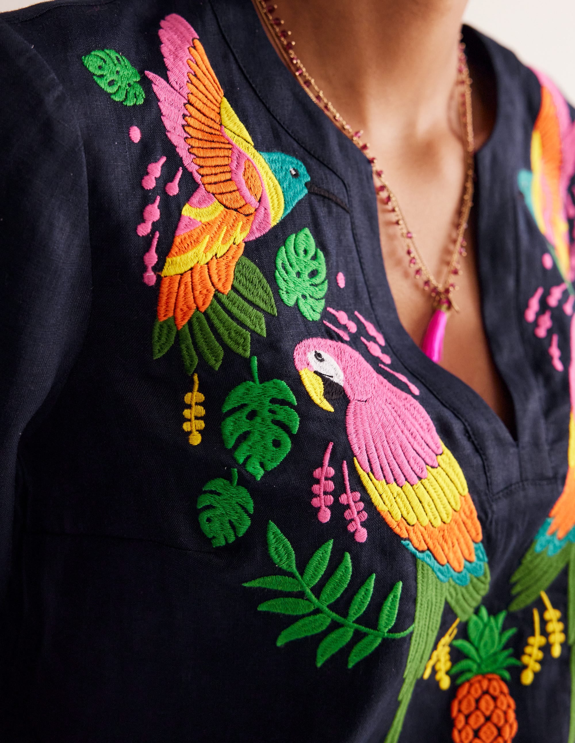 Bonnie Linen Top-Multi, Tropical Paradise - Image 3