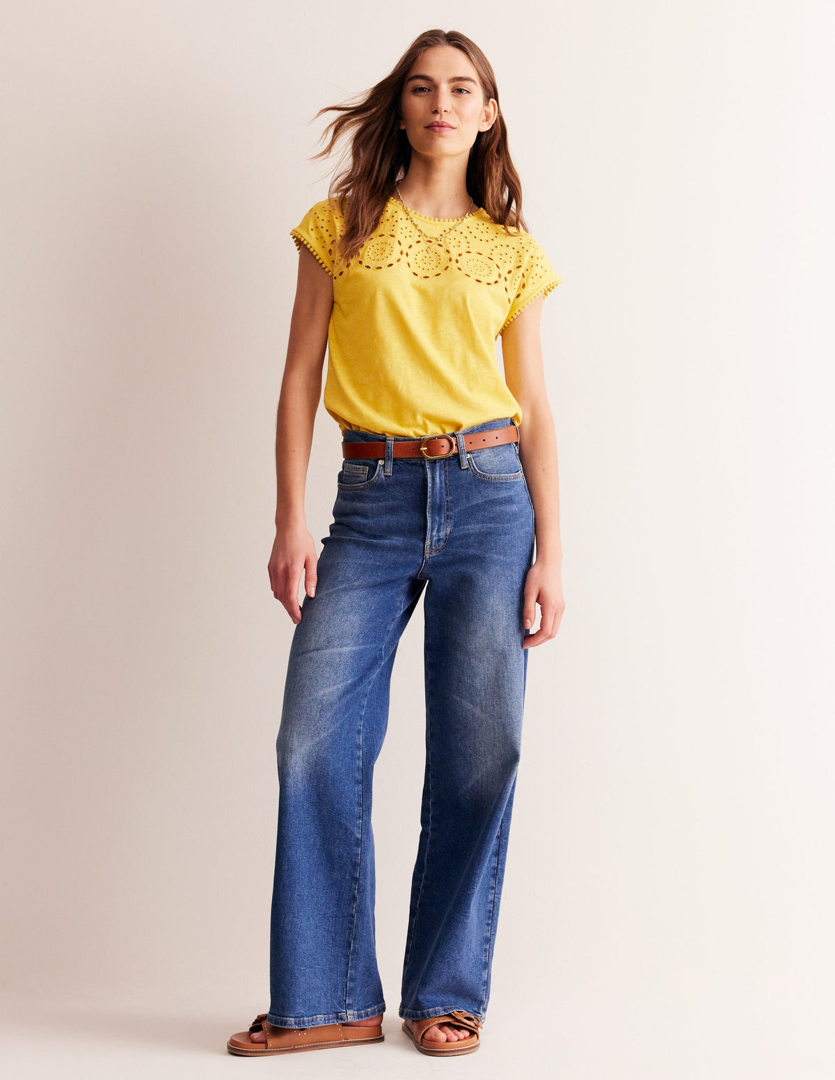Sasha Broderie T-Shirt-Ceylon Yellow - Image 4