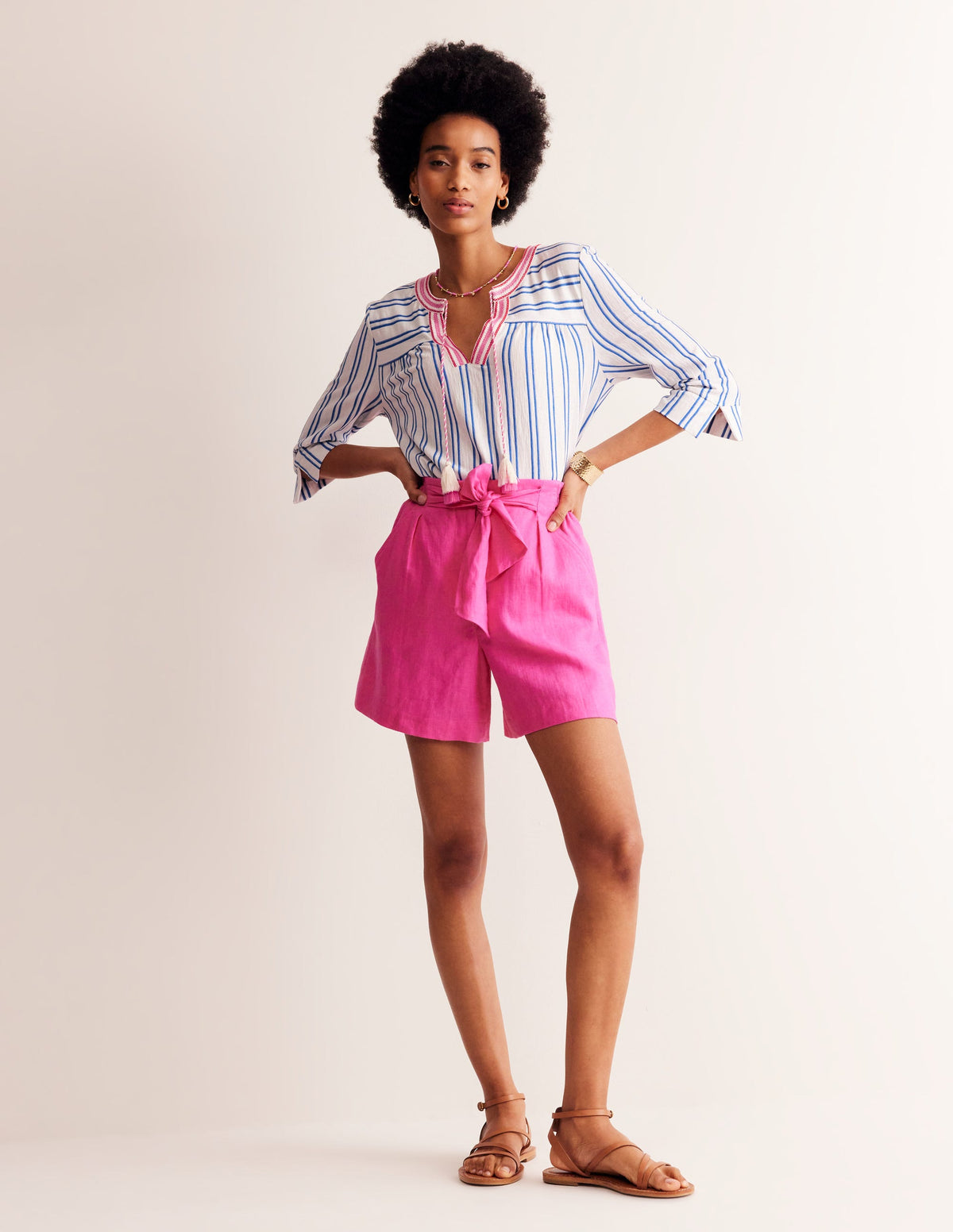 Blouson Sleeve Top-Mariner Blue Stripe - Image 4