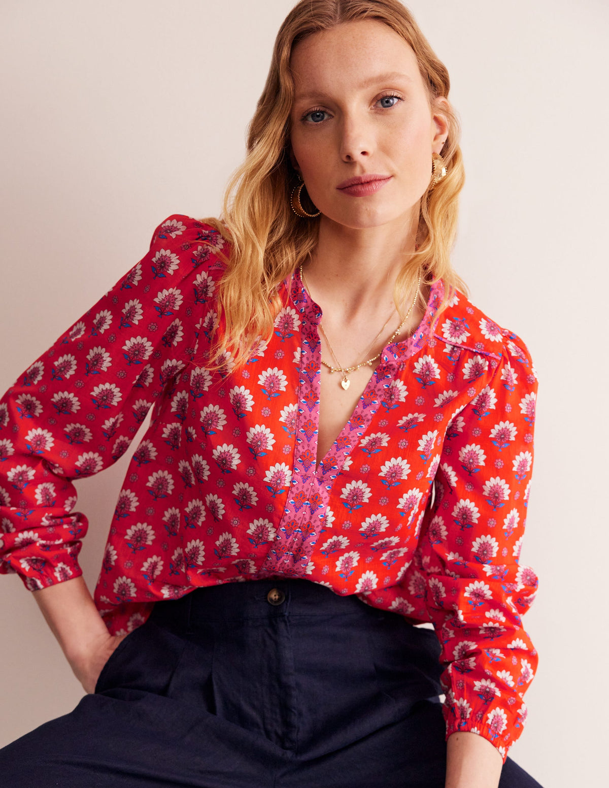 Cotton Printed Top-Gladioli, Passion Geo - Image 4