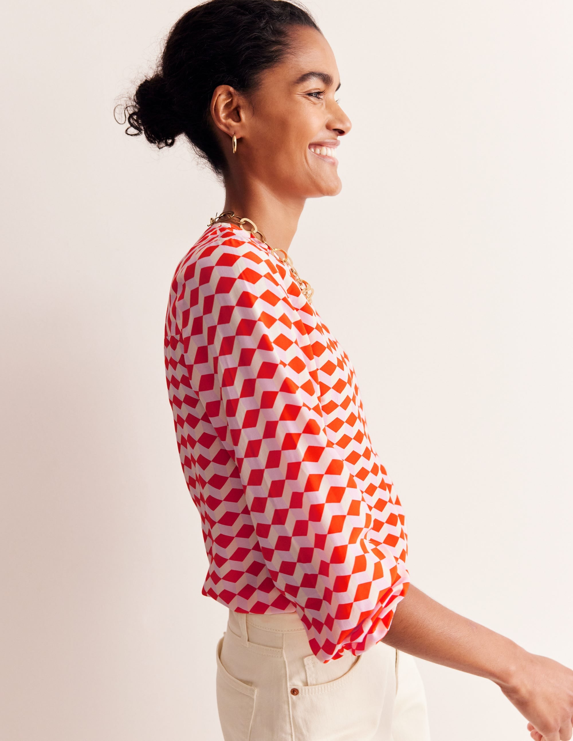 Easy Printed Top-Mandarin Red, Diamond Cube - Image 4