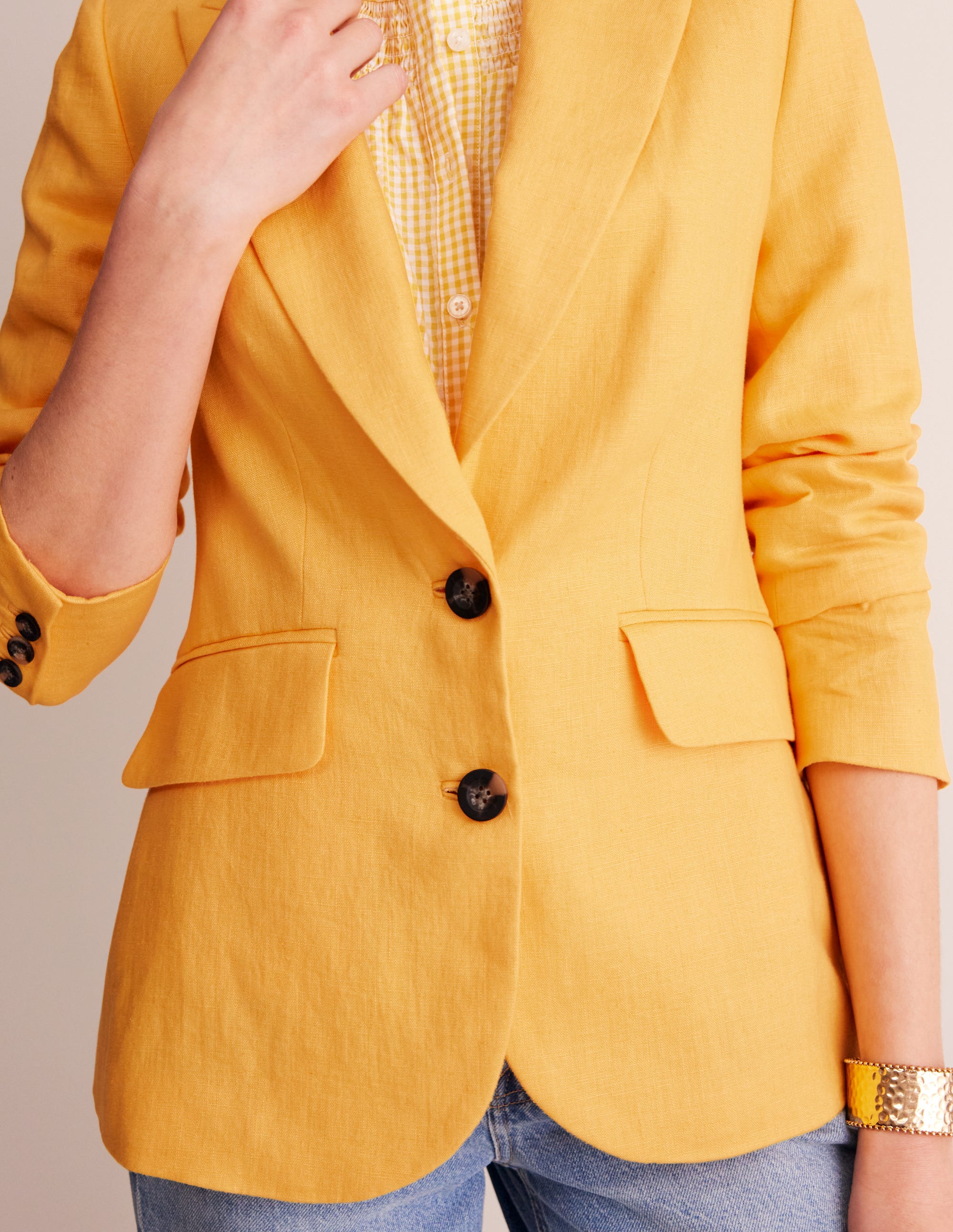 Marylebone Linen Blazer-Artisan Gold - Image 2
