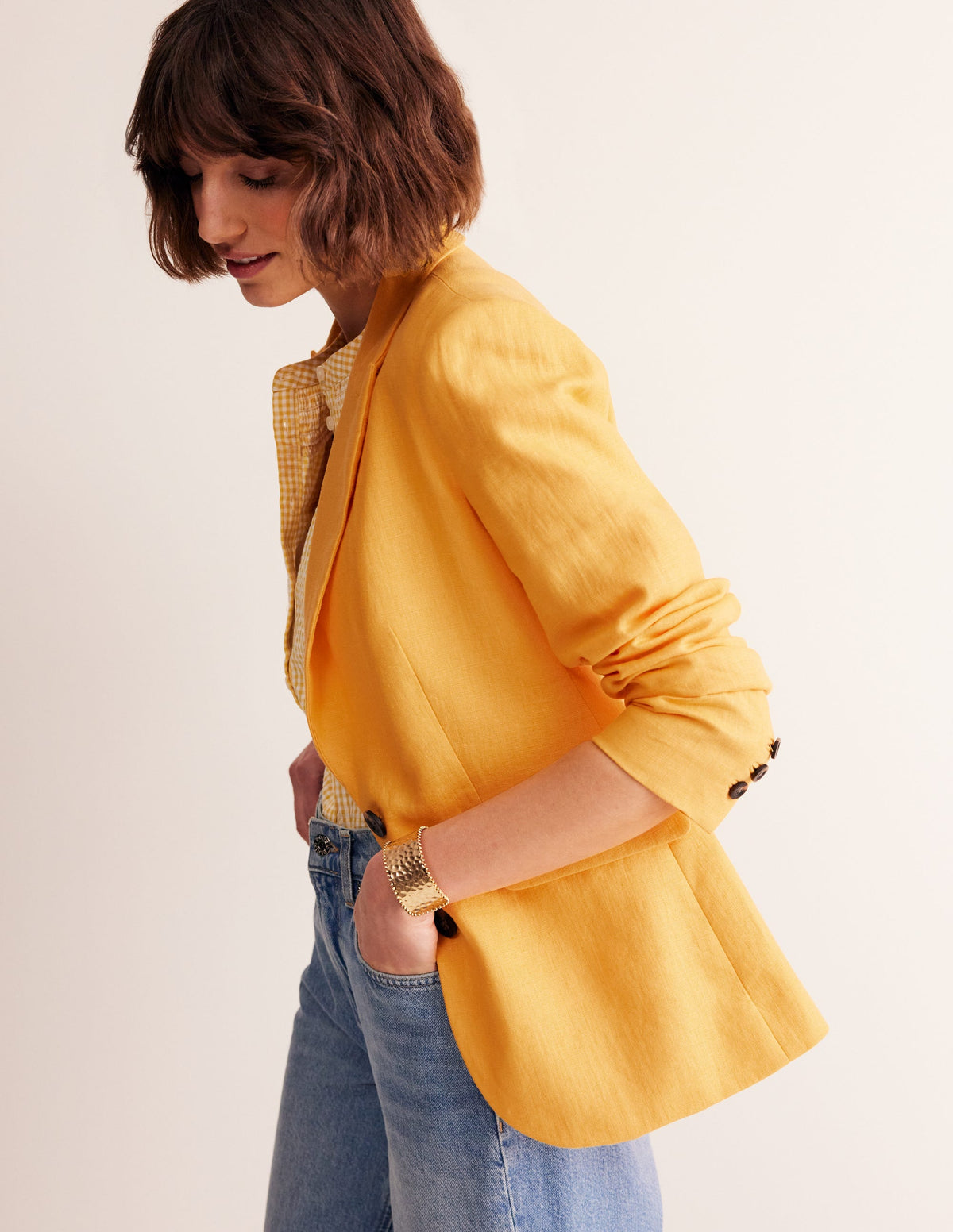 Marylebone Linen Blazer-Artisan Gold - Image 4