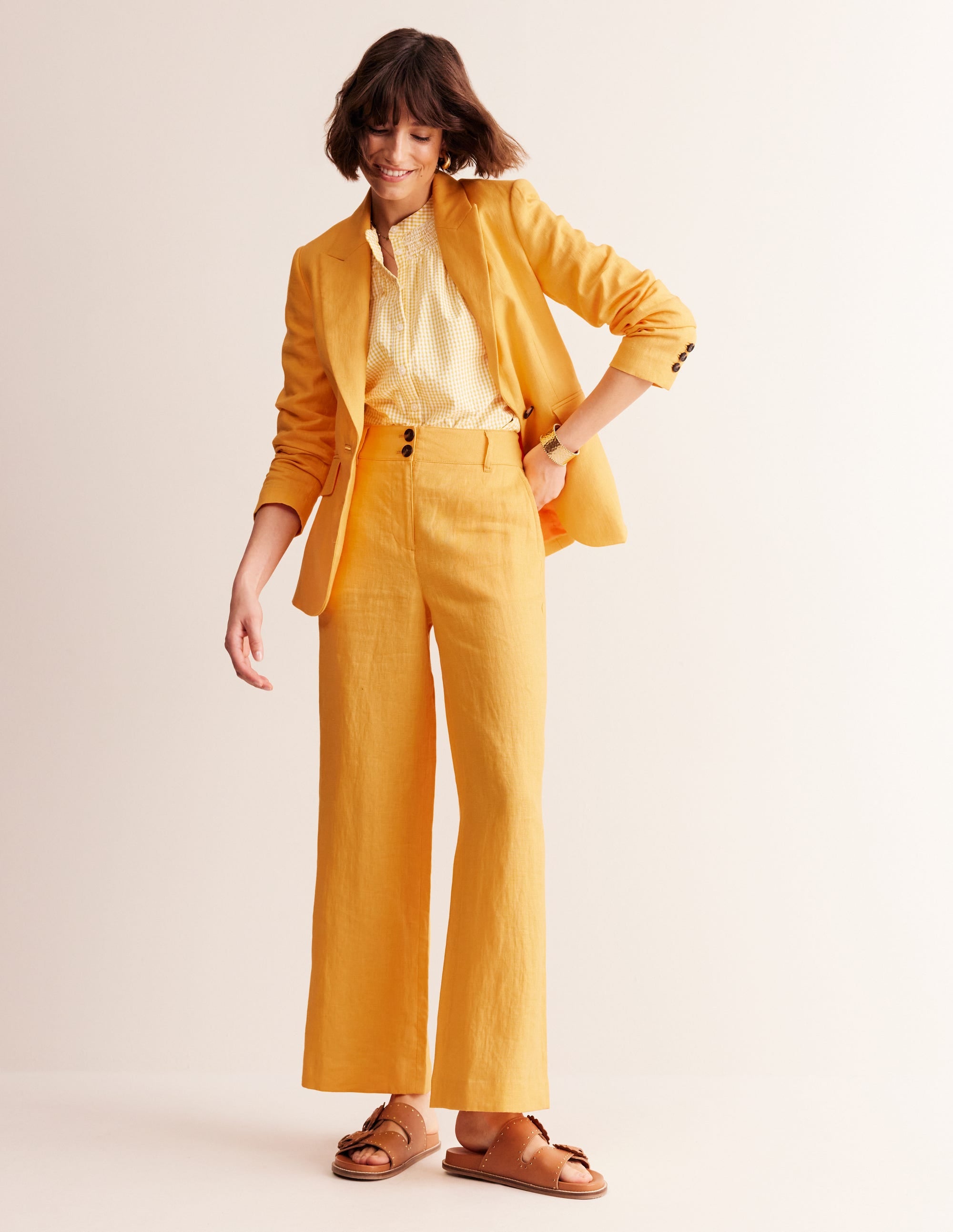 Marylebone Linen Blazer-Artisan Gold - Image 5