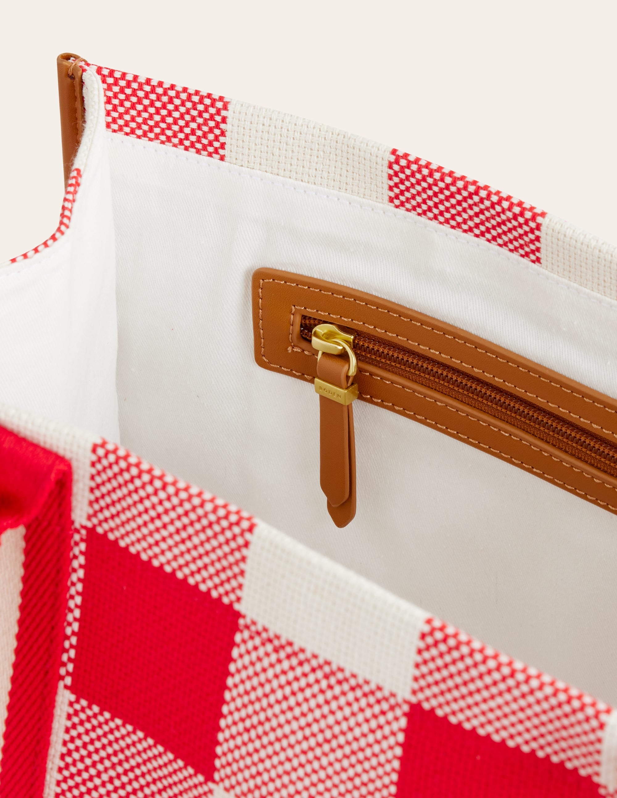 Tilda Canvas Tote Bag-Red Check - Image 4