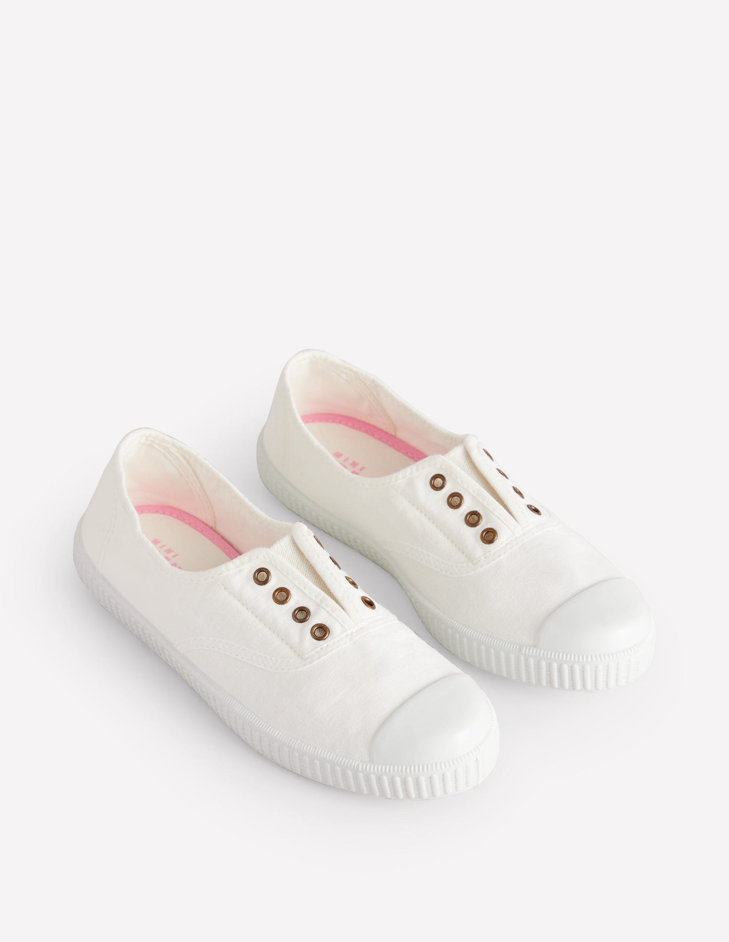 Laceless Canvas Plimsoll-Ivory