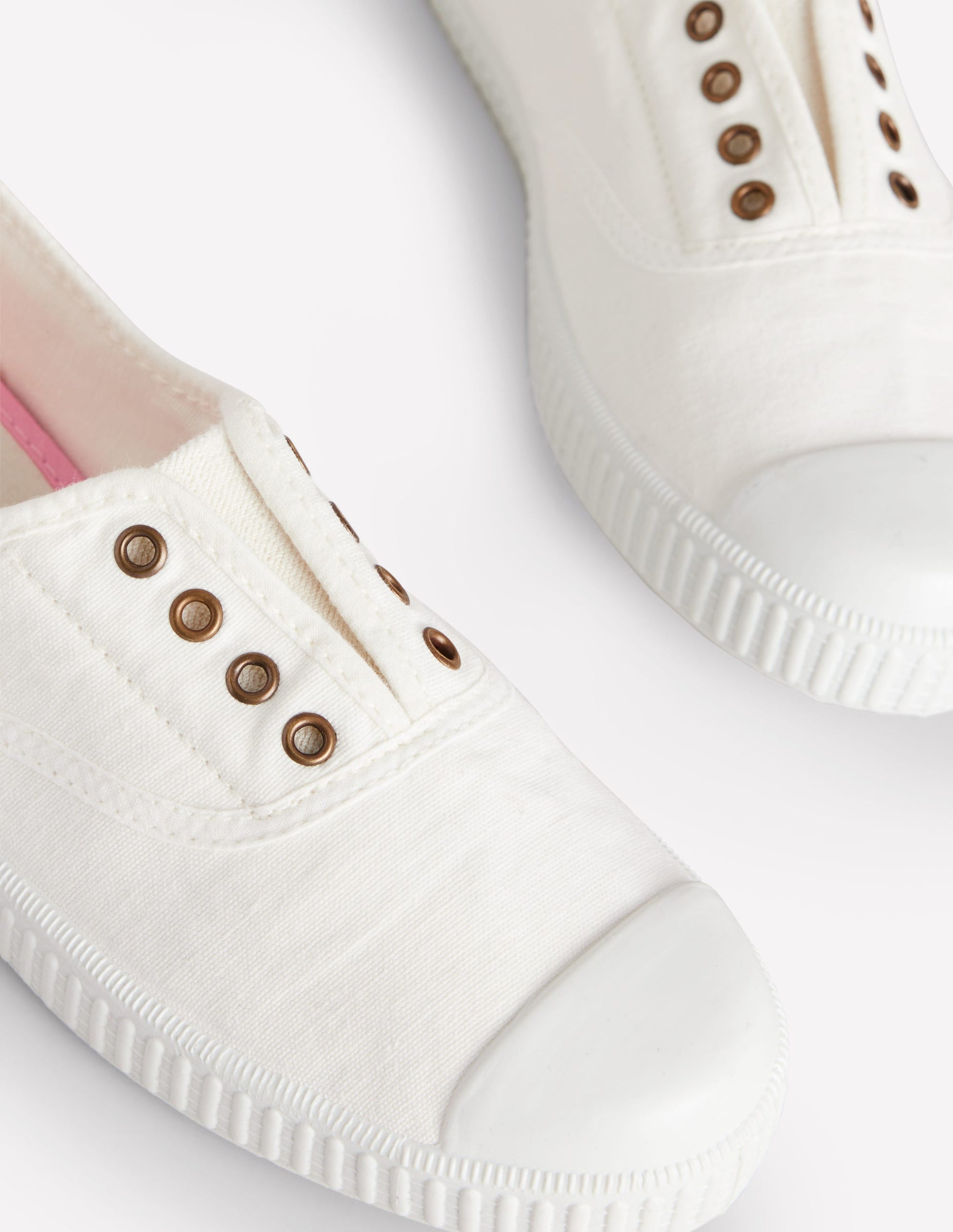 Laceless Canvas Plimsoll-Ivory-4