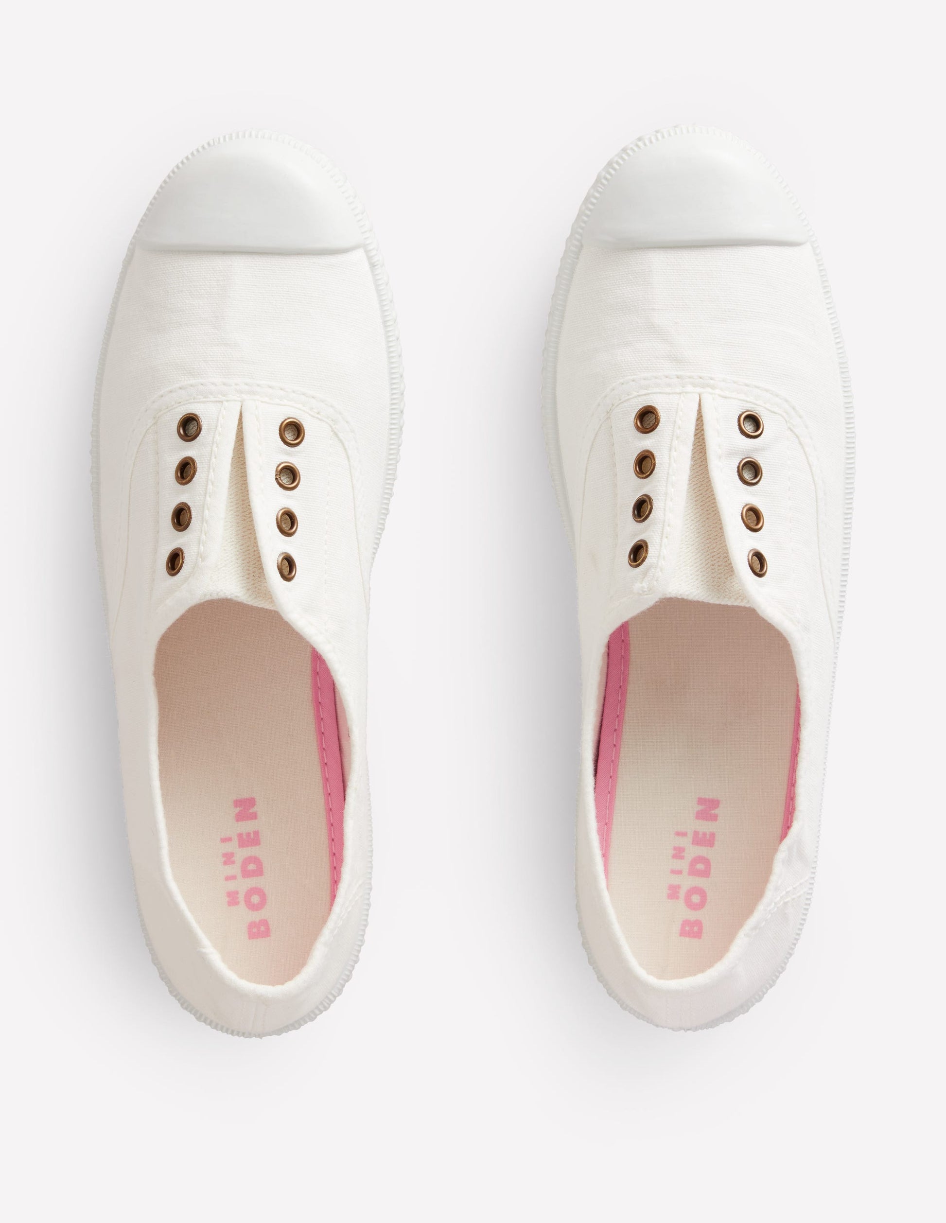 Laceless Canvas Plimsoll-Ivory-5