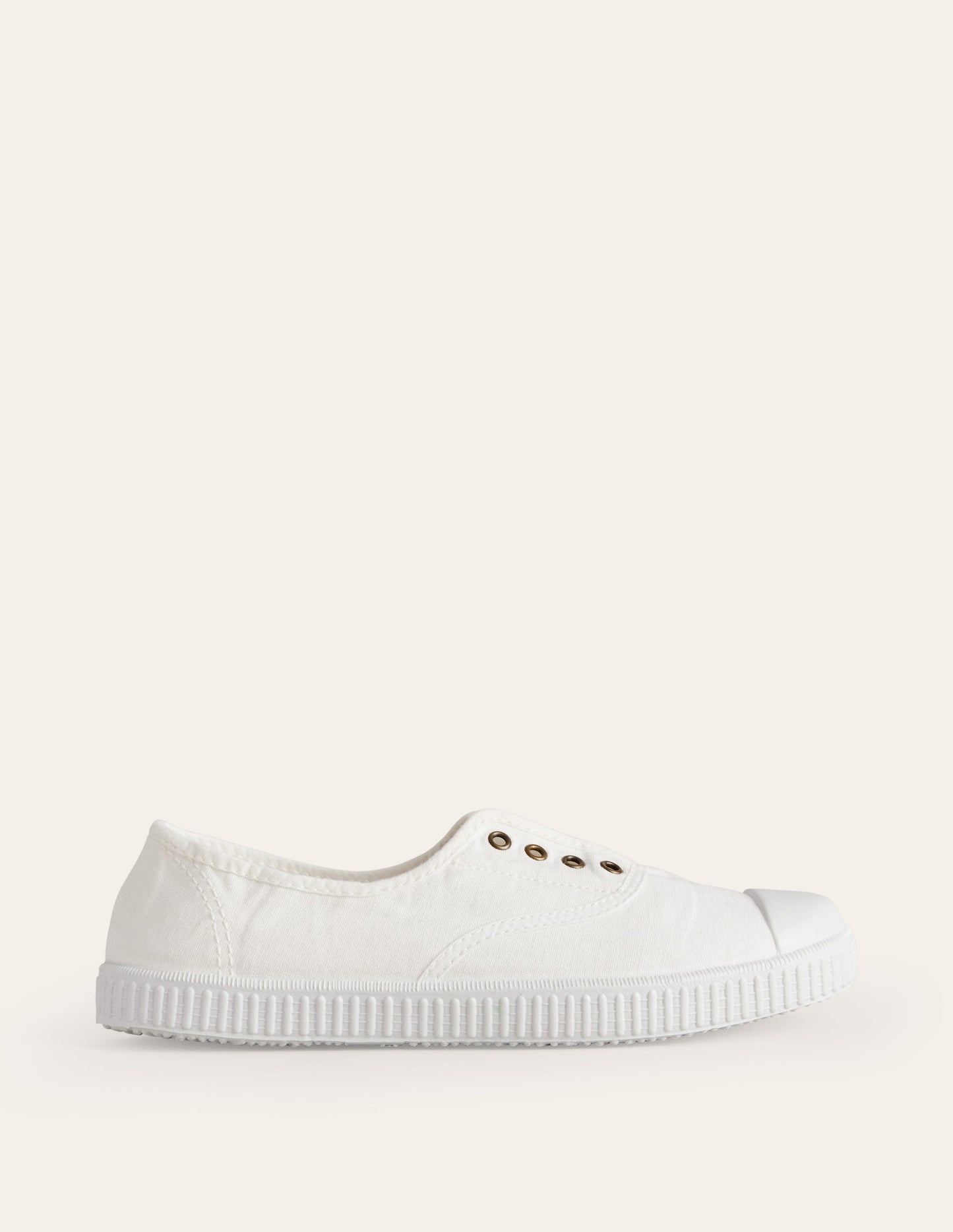 Laceless Canvas Sneakers-Ivory