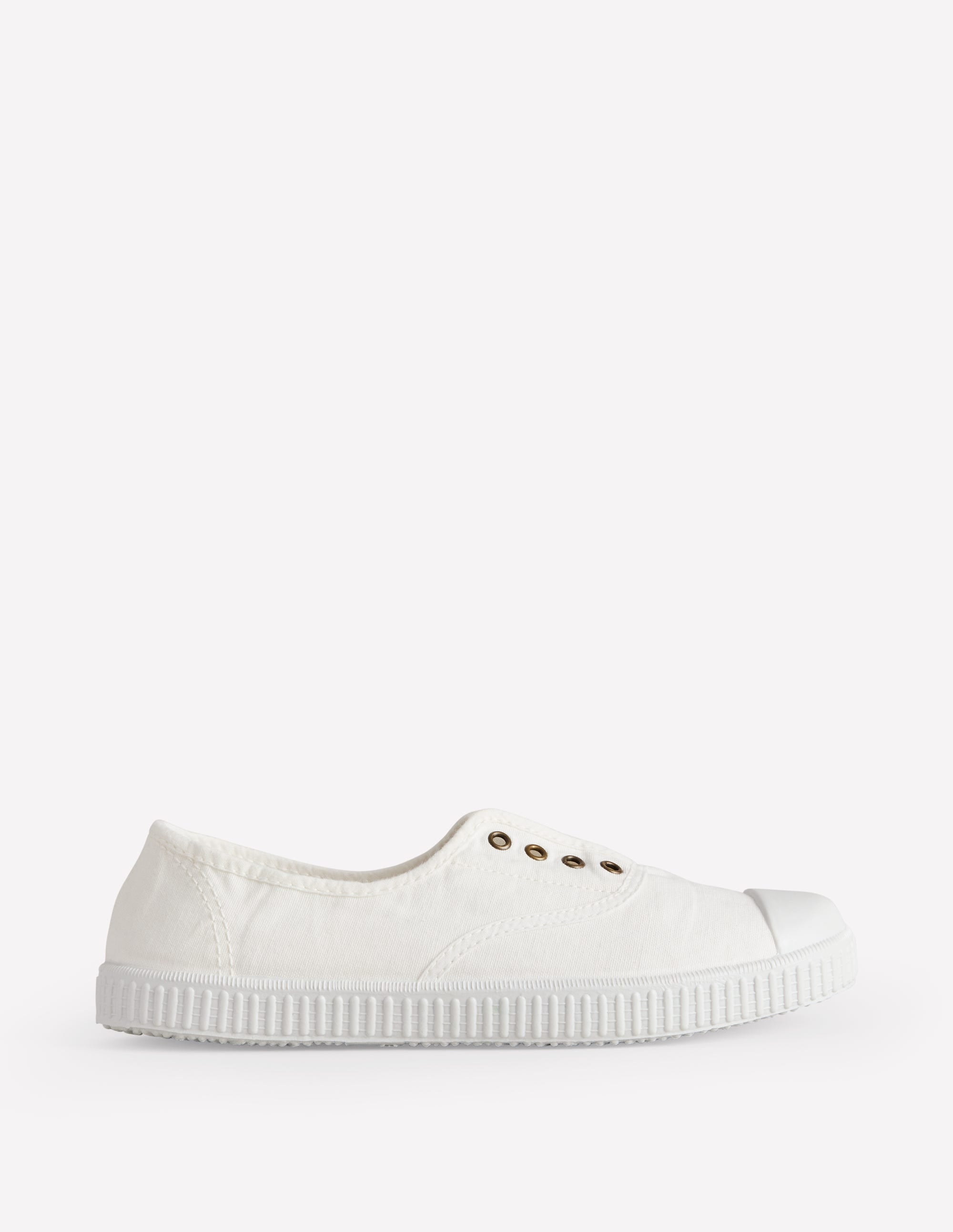 Laceless Canvas Plimsoll-Ivory - Image 1