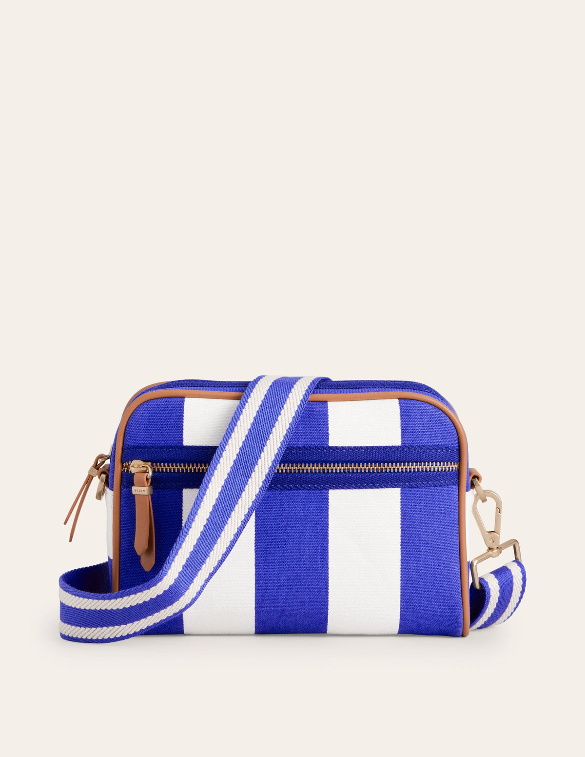 Canvas Cross-Body Bag-Blue Stripe-2