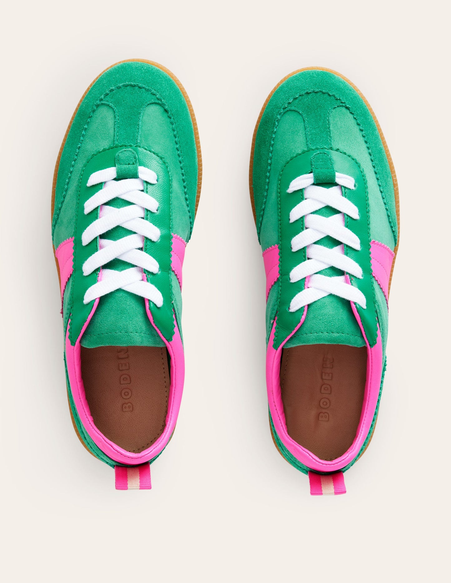 Erin Retro Tennis Sneakers-Green Colourblock