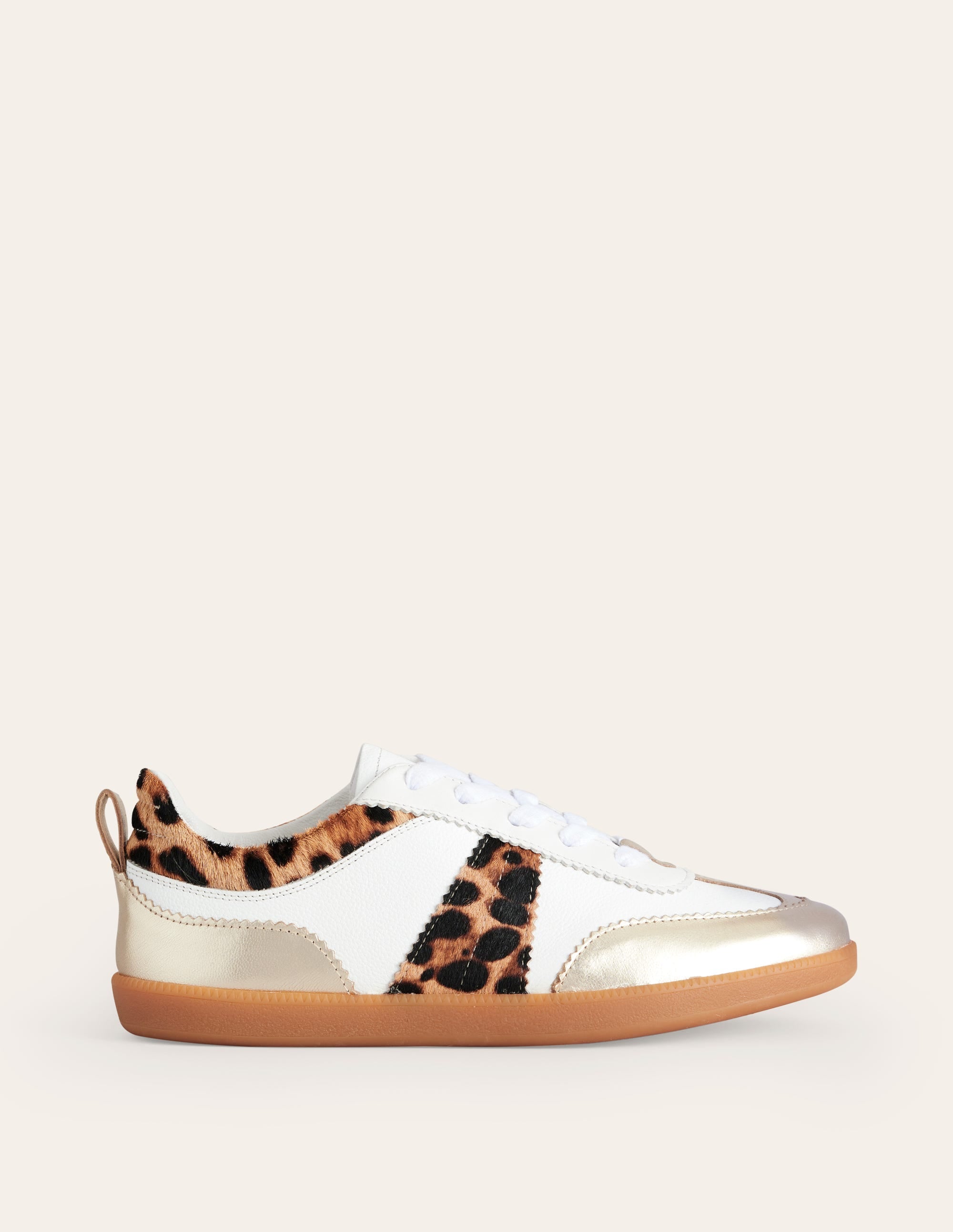 Erin Retro Tennis Trainers-Off White/ Classic Leopard - Image 2