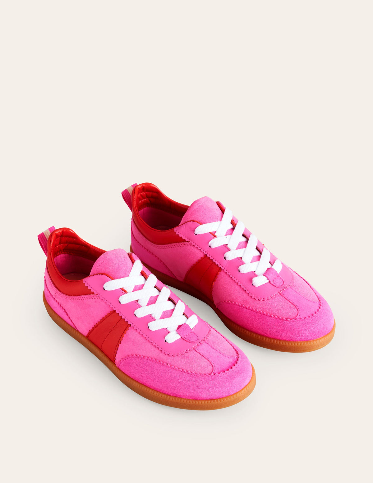 Erin Retro Tennis Trainers-Pink Colourblock - Image 3