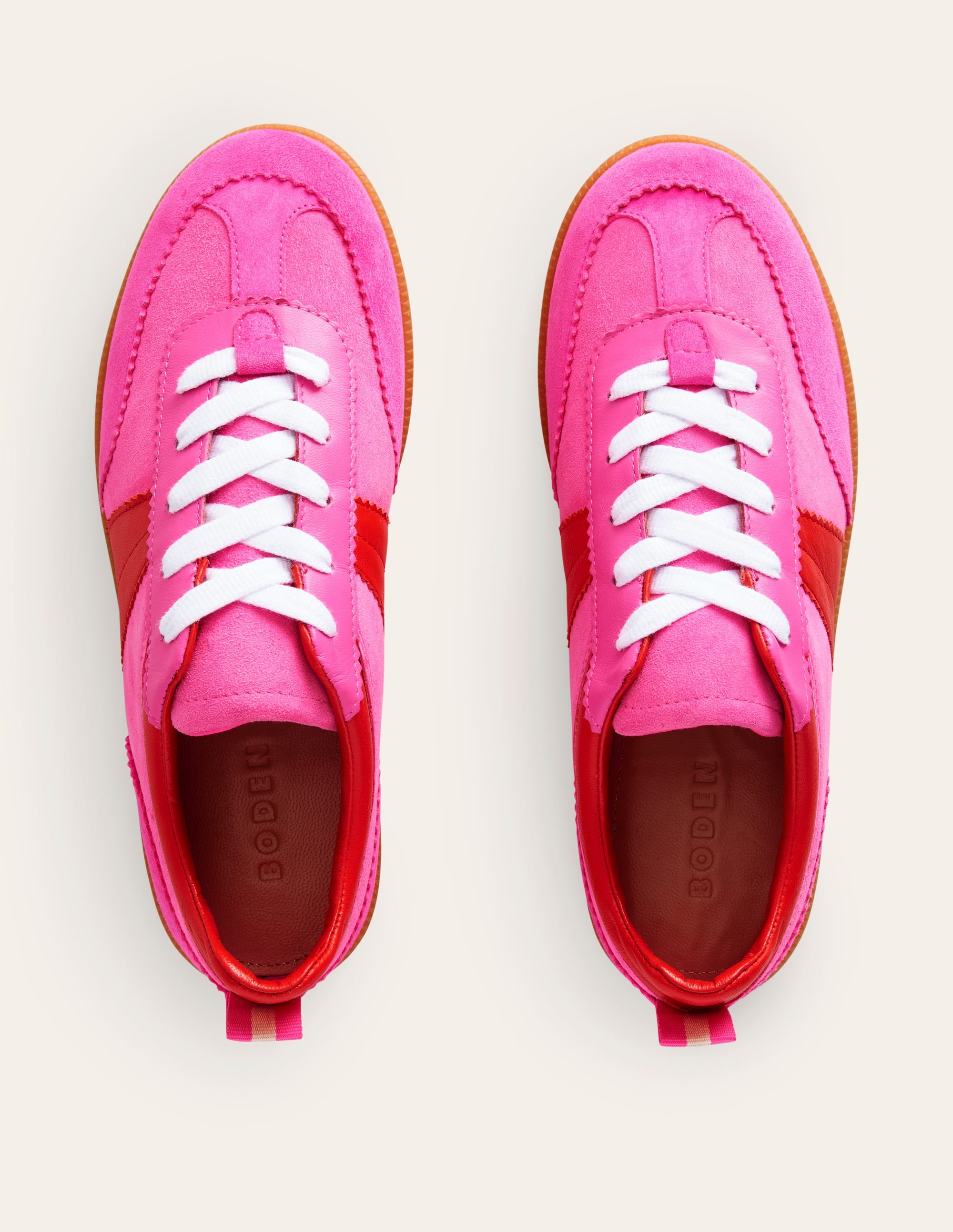 Erin Retro Tennis Trainers-Pink Colourblock - Image 5