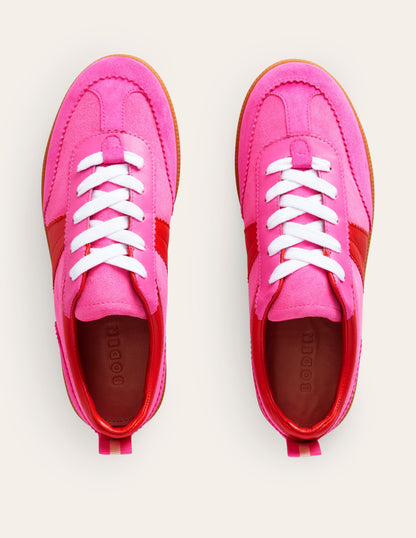 Erin Retro Tennis Sneakers-Pink Colourblock