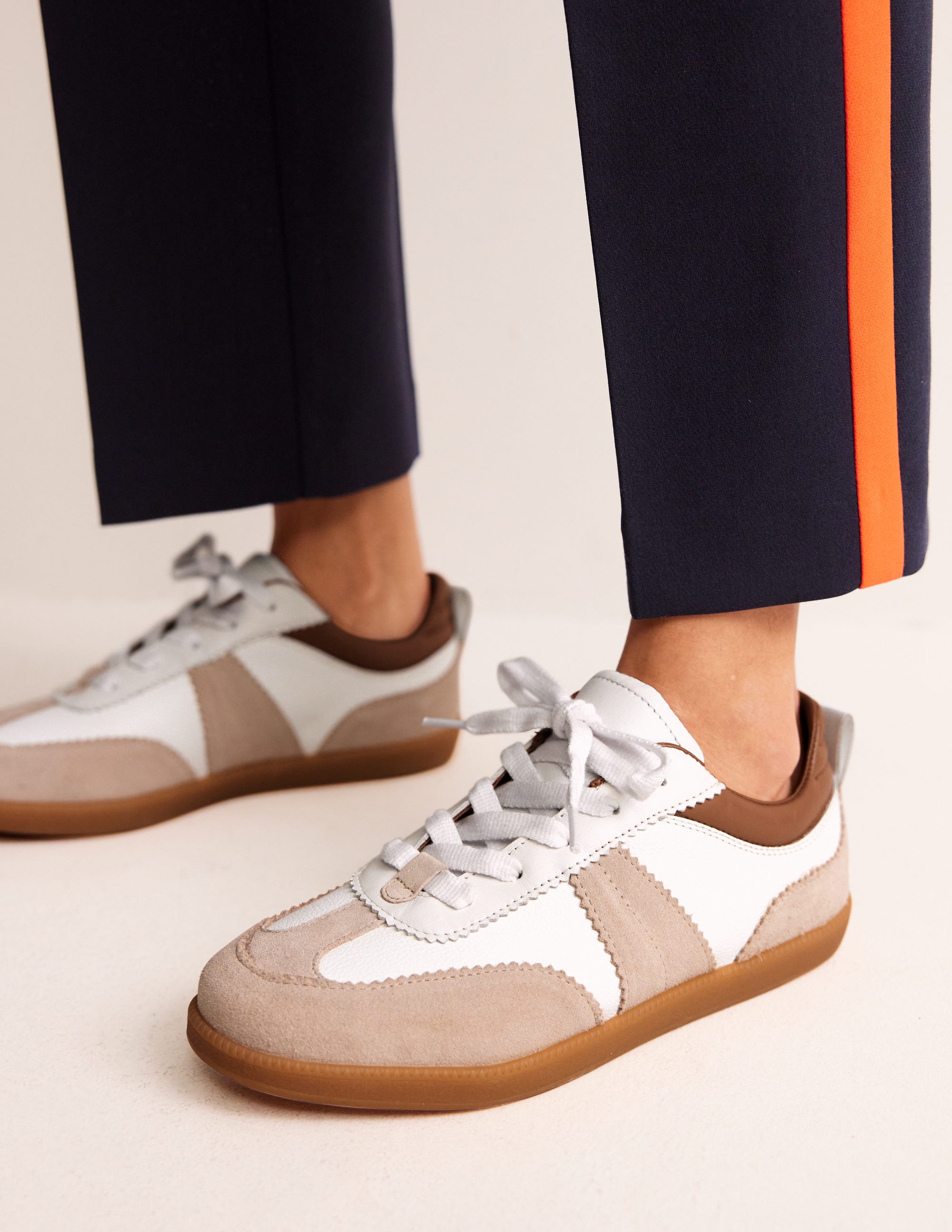 Erin Retro Tennis Trainers-White Mix - Image 2