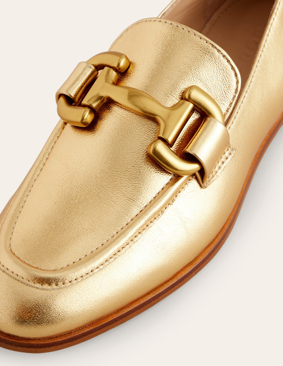 Iris Snaffle Loafers-Gold Leather-4