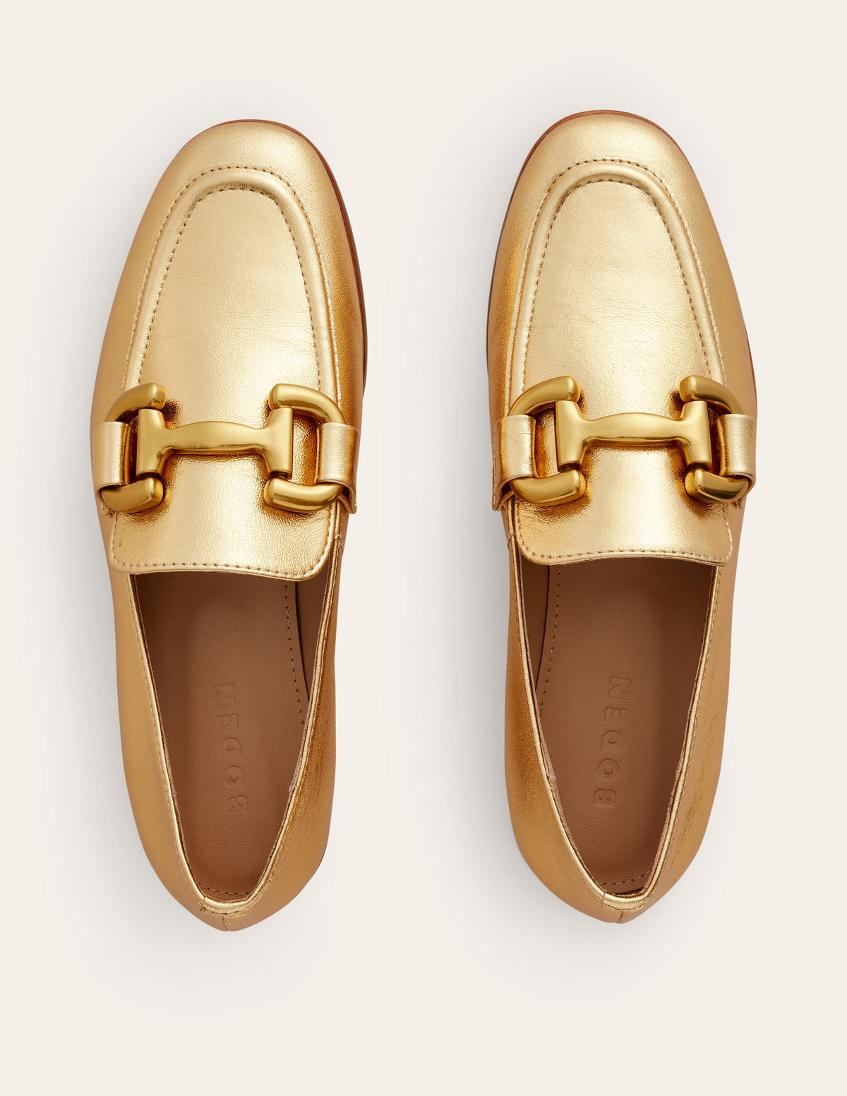 Iris Snaffle Loafers-Gold Leather - Image 5