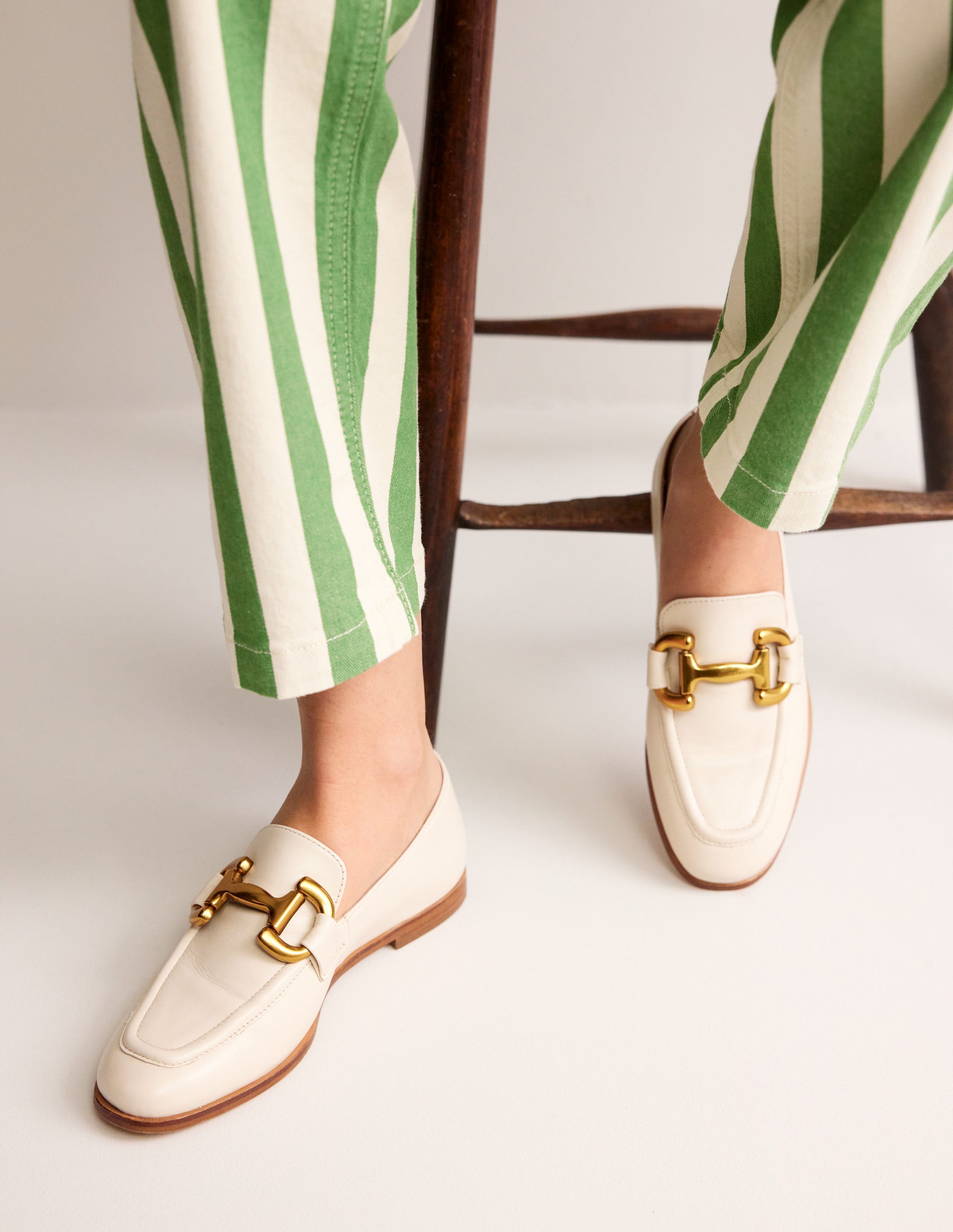 Iris Snaffle Loafers-Ecru - Image 1