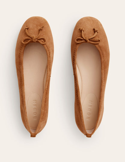 Kitty Flexi Sole Ballet Flats-Ginger Snap Suede