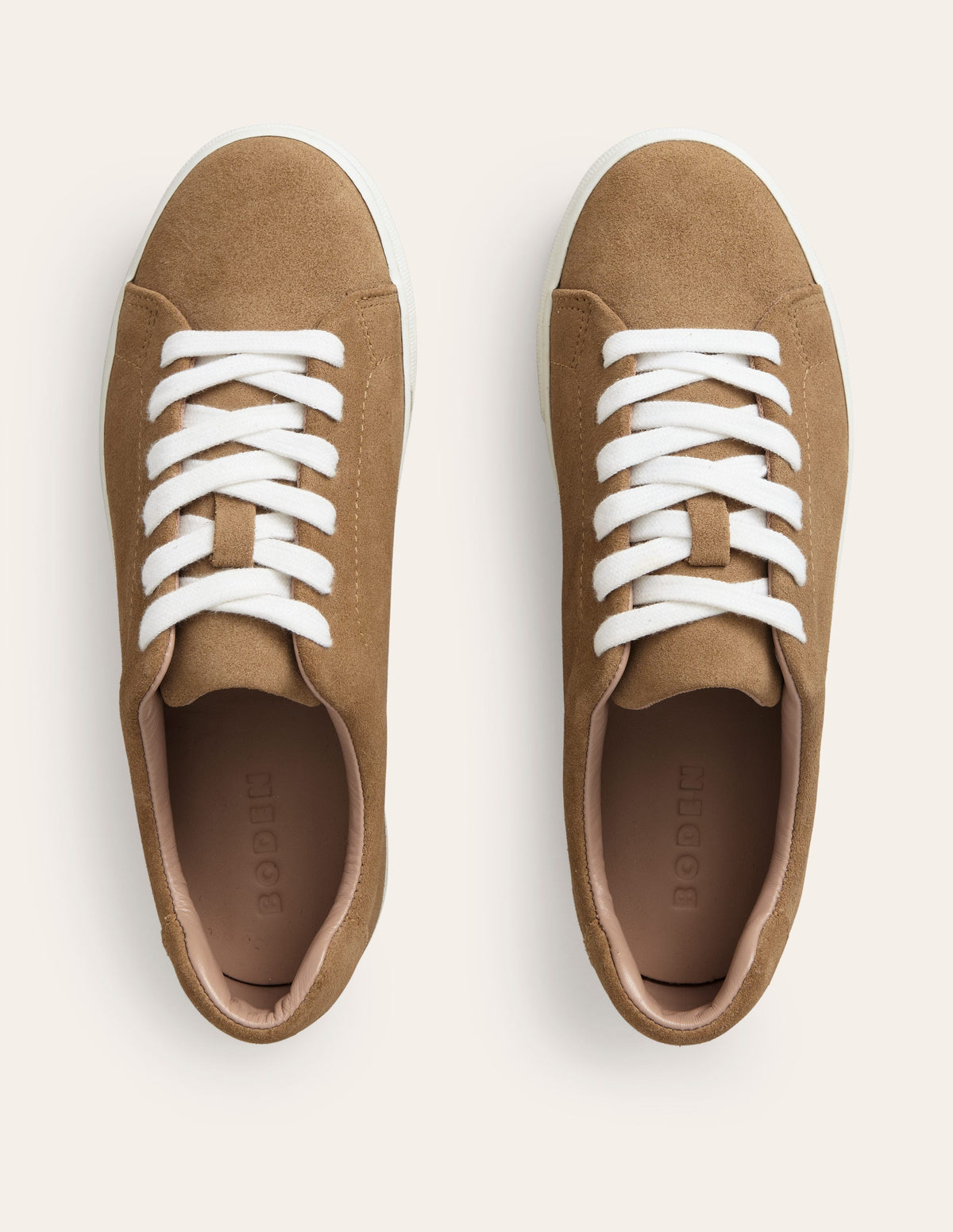 Leather Flatform Sneakers-Tan Suede - Image 5