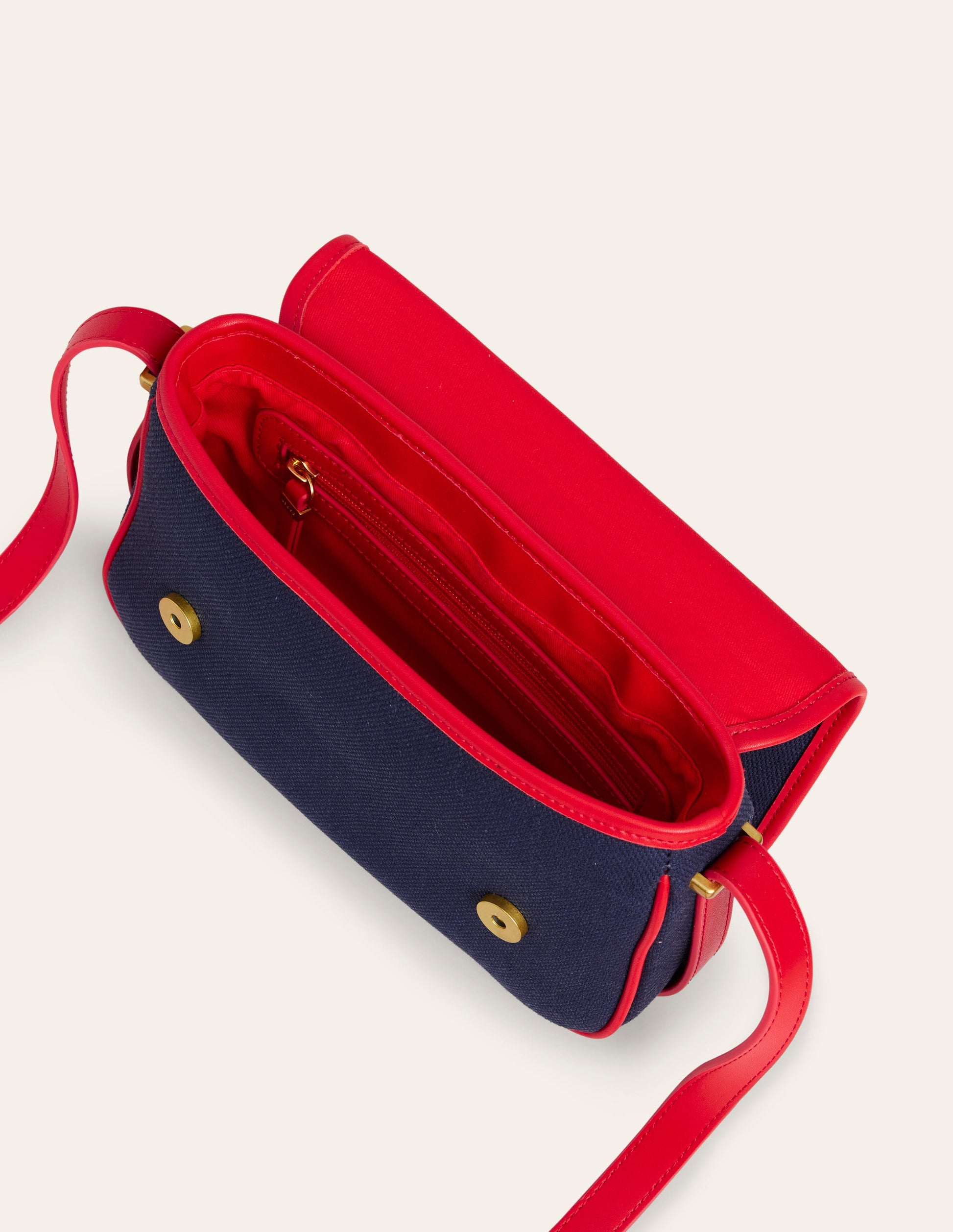 Structured Cross-Body Bag-Navy/ Red-4