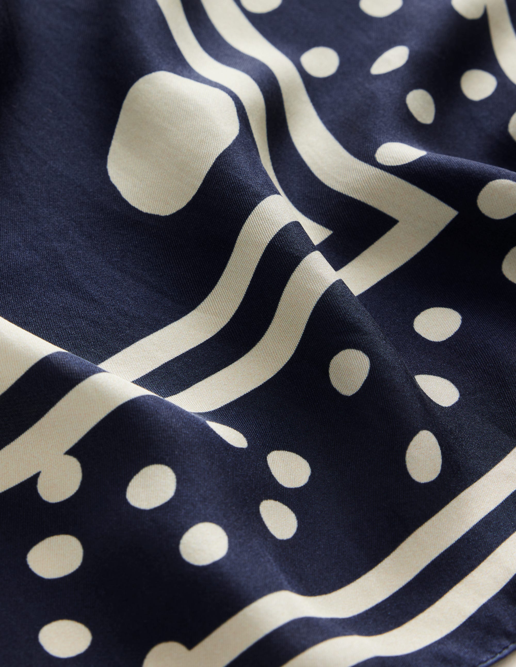 Elisabeth Silk Square Scarf-Navy Spot - Image 3