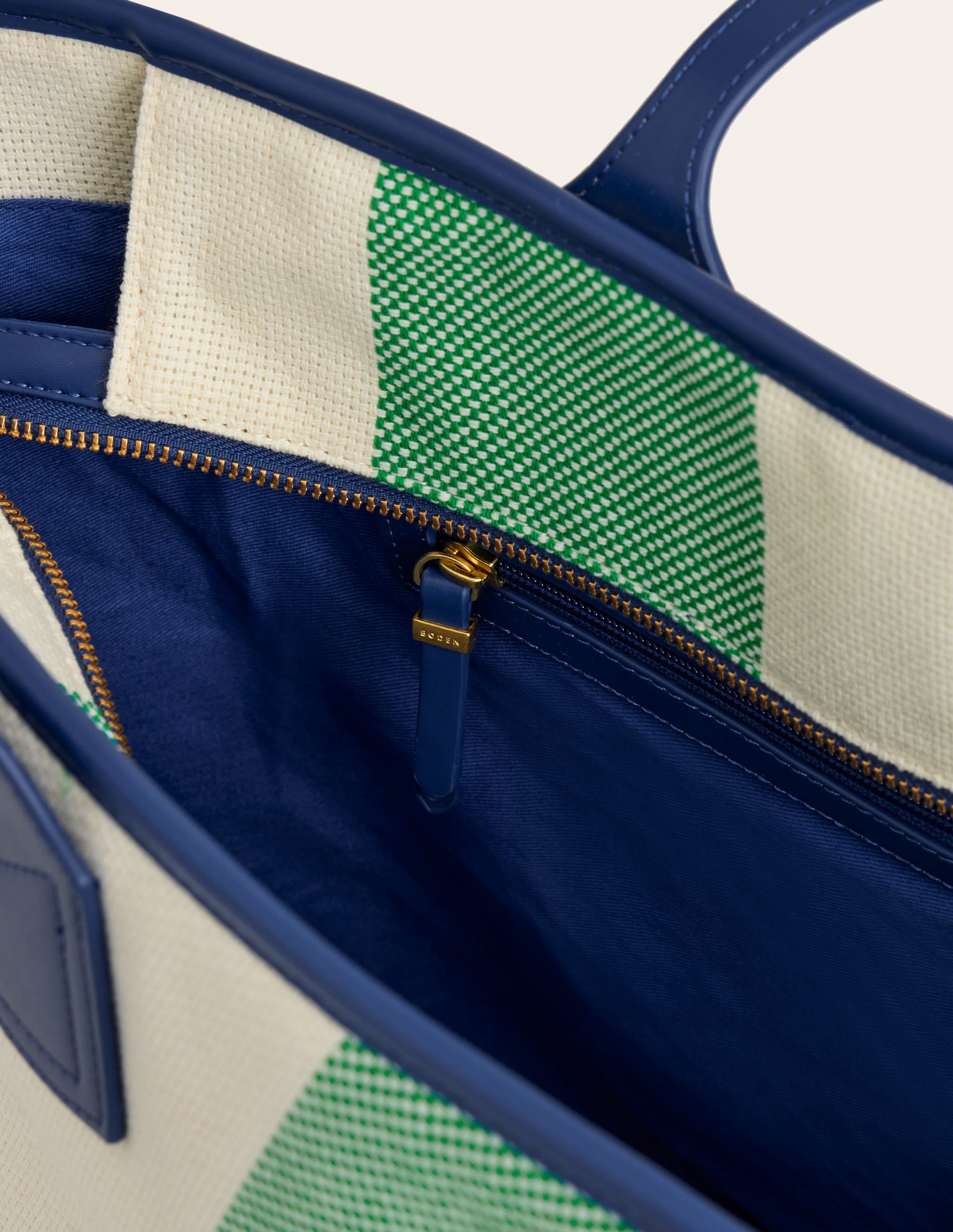 Trapeze Tote Bag-Green Stripe - Image 4