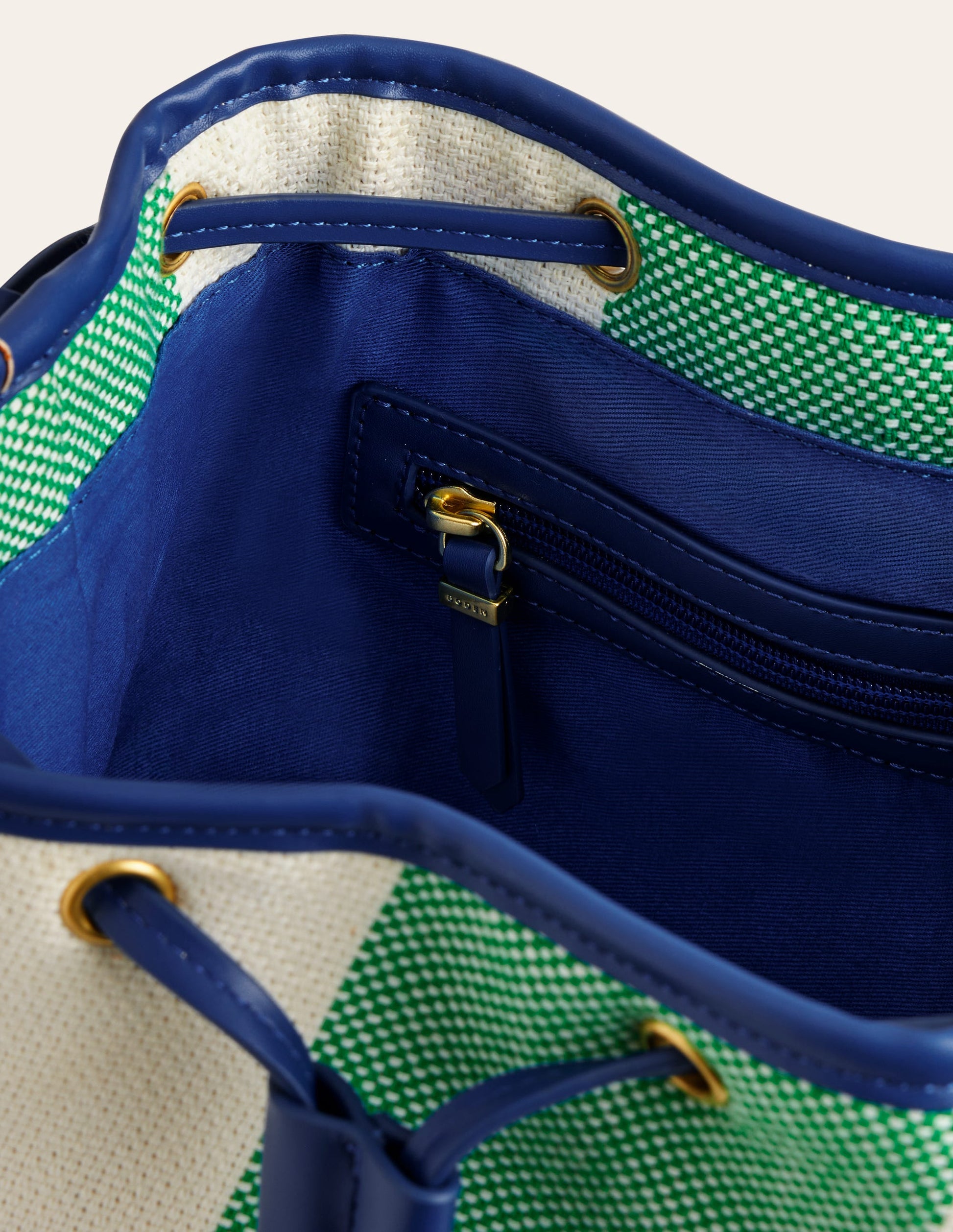 Bucket Bag-Green Stripe-4