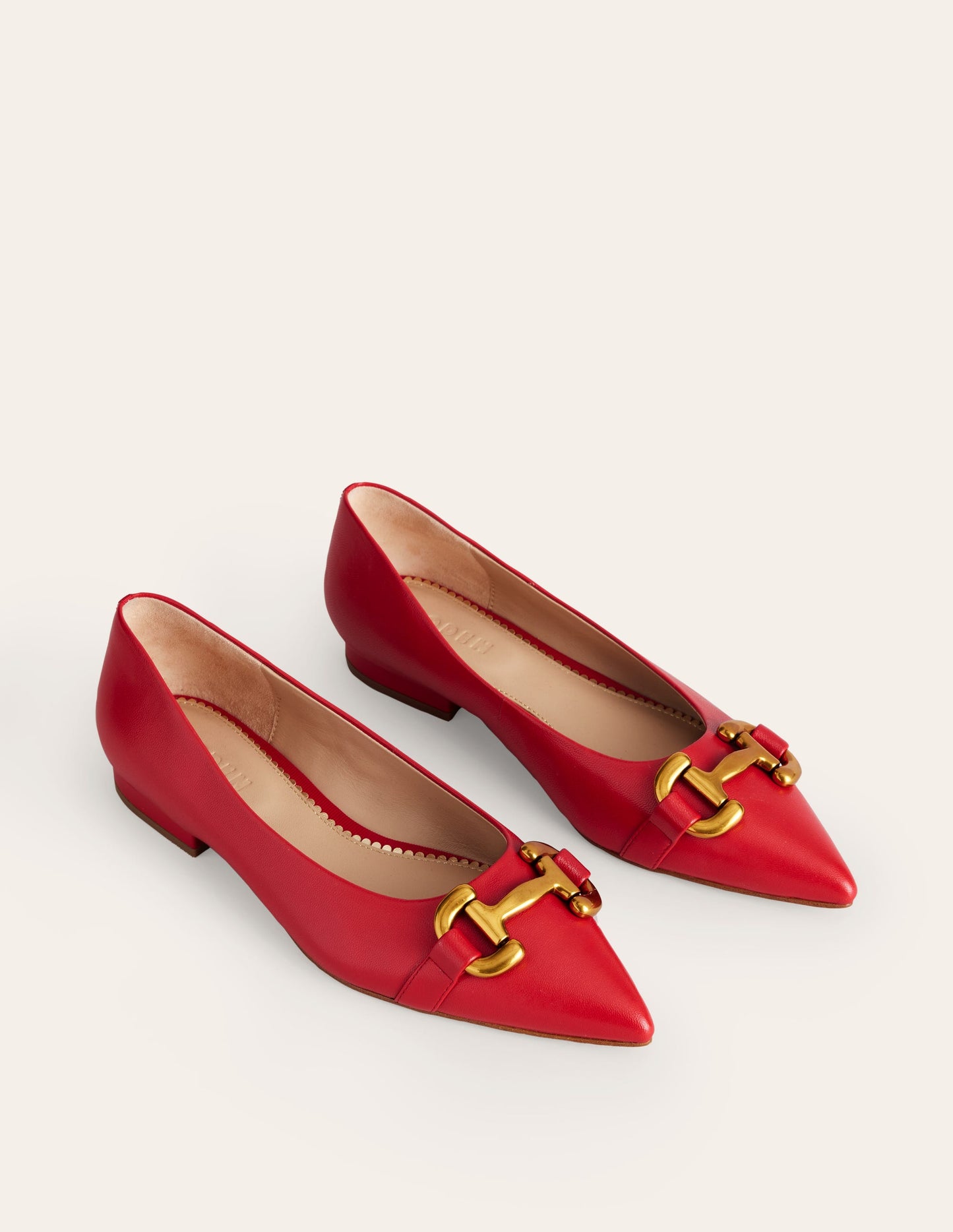 Iris Snaffle Ballet Flats-Glazed Red Leather