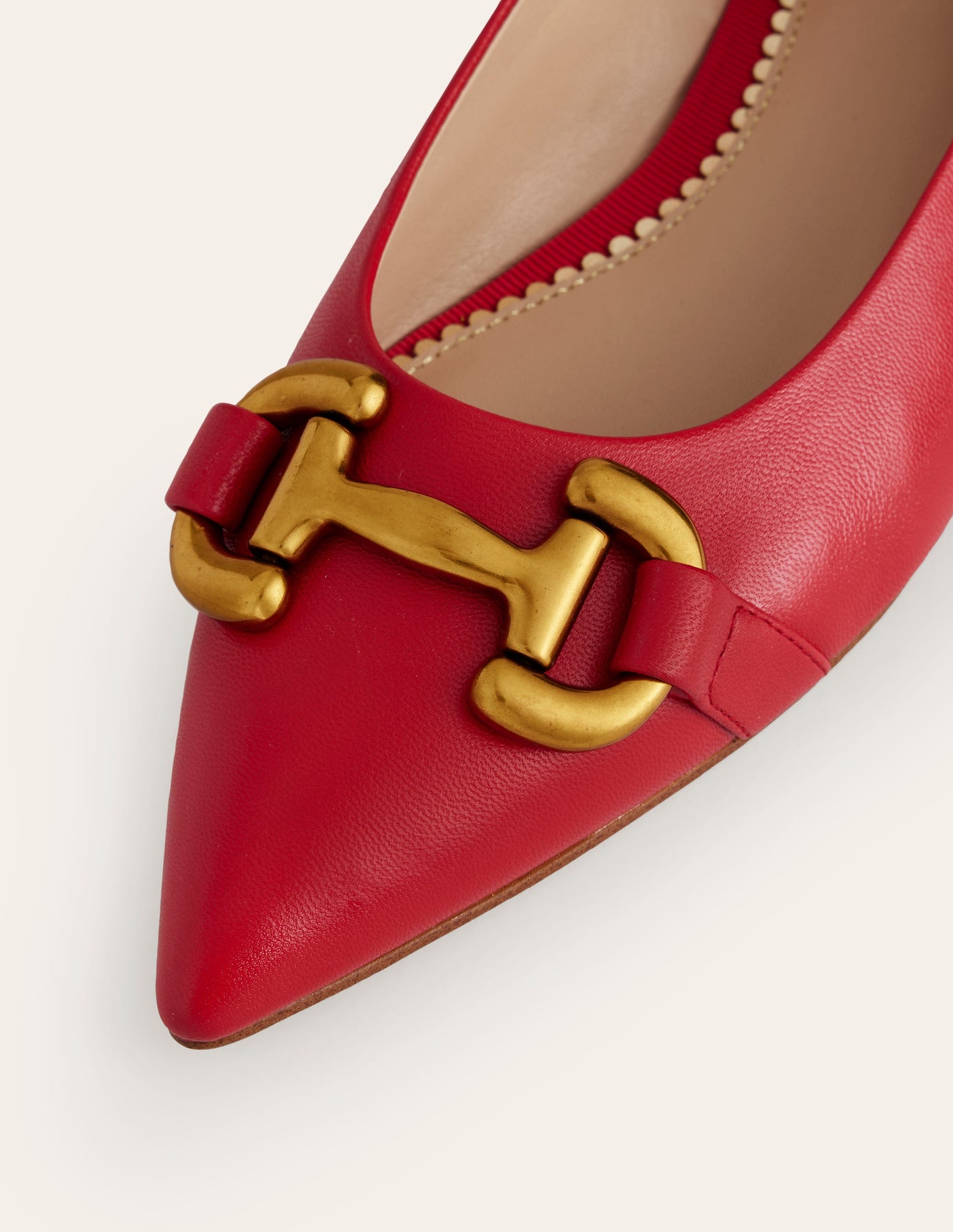 Iris Snaffle Ballet Flats-Glazed Red Leather