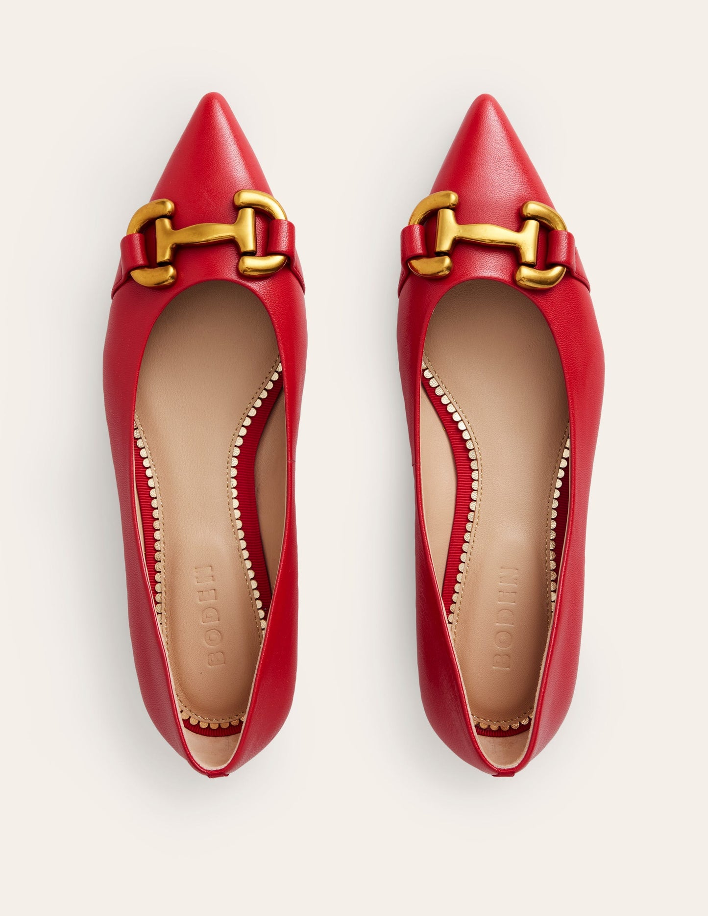 Iris Snaffle Ballet Flats-Glazed Red Leather